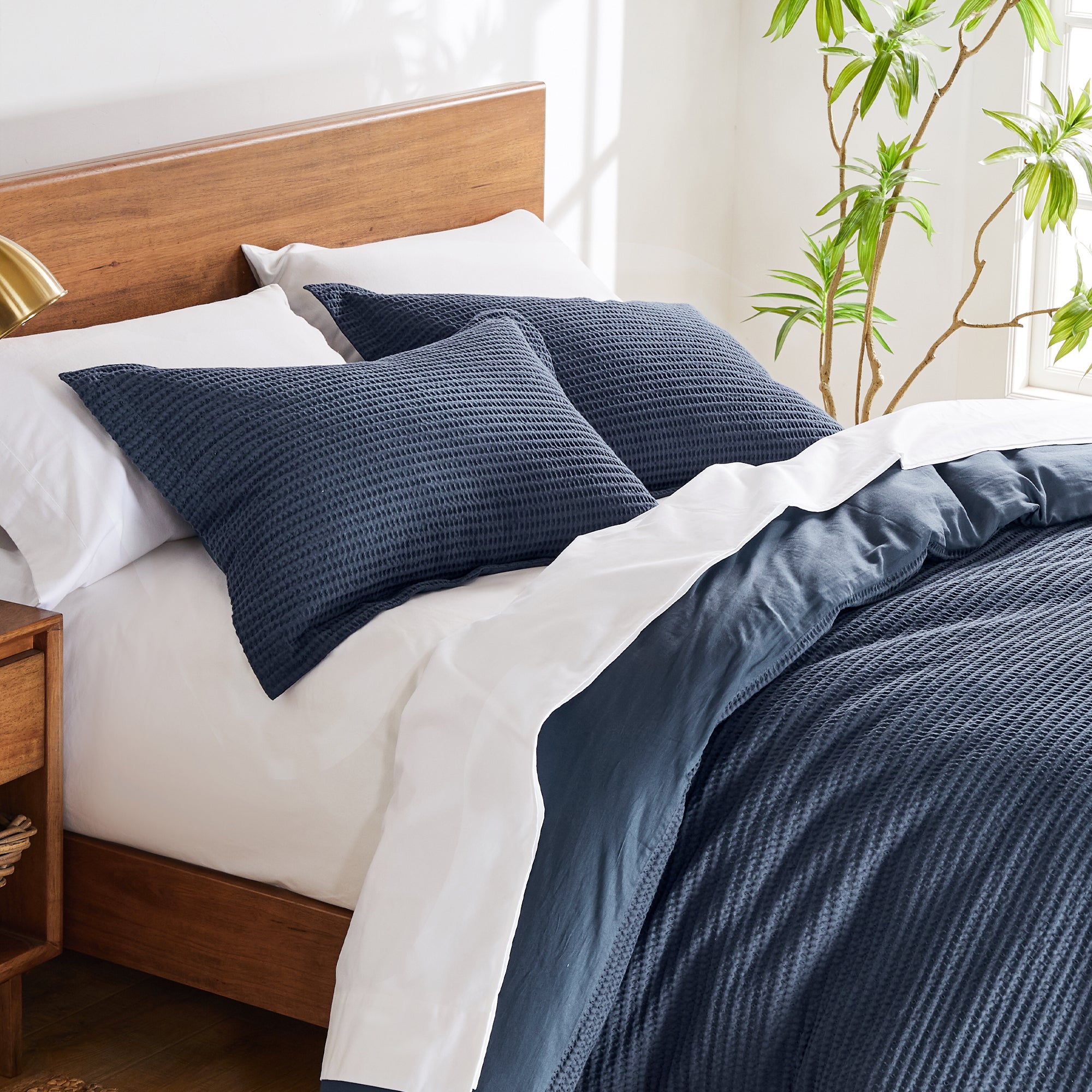 Premium Cloud Waffle Duvet Cover Set - Soft & Breathable Bedding - Queen/King Size - Luxury Textured Bedding for Cozy Sleep & Hotel-Style Comfort