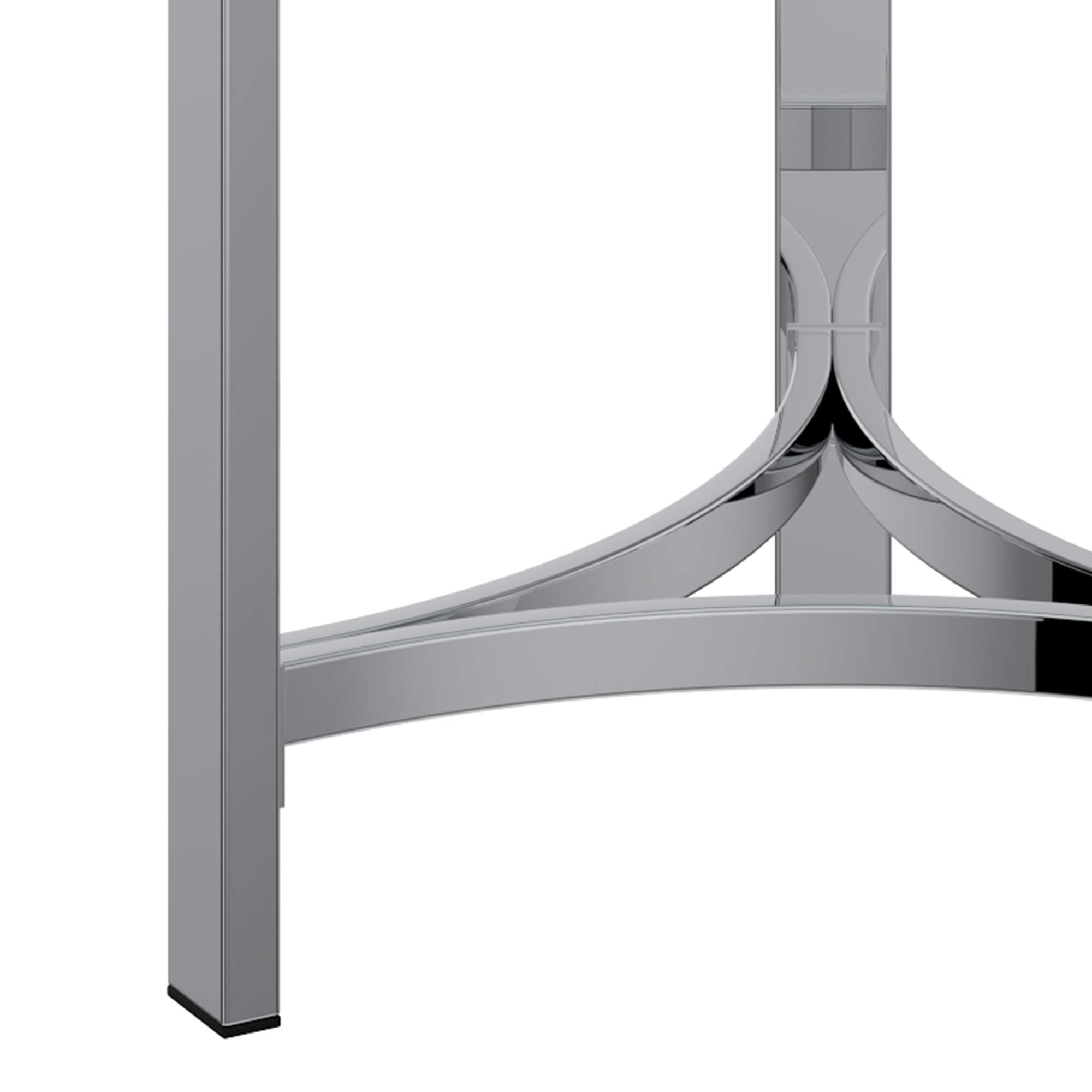 Modern Glass and Chrome Accent Side Table - Stylish Bedside Table for Living Room, Bedroom & Office Decor