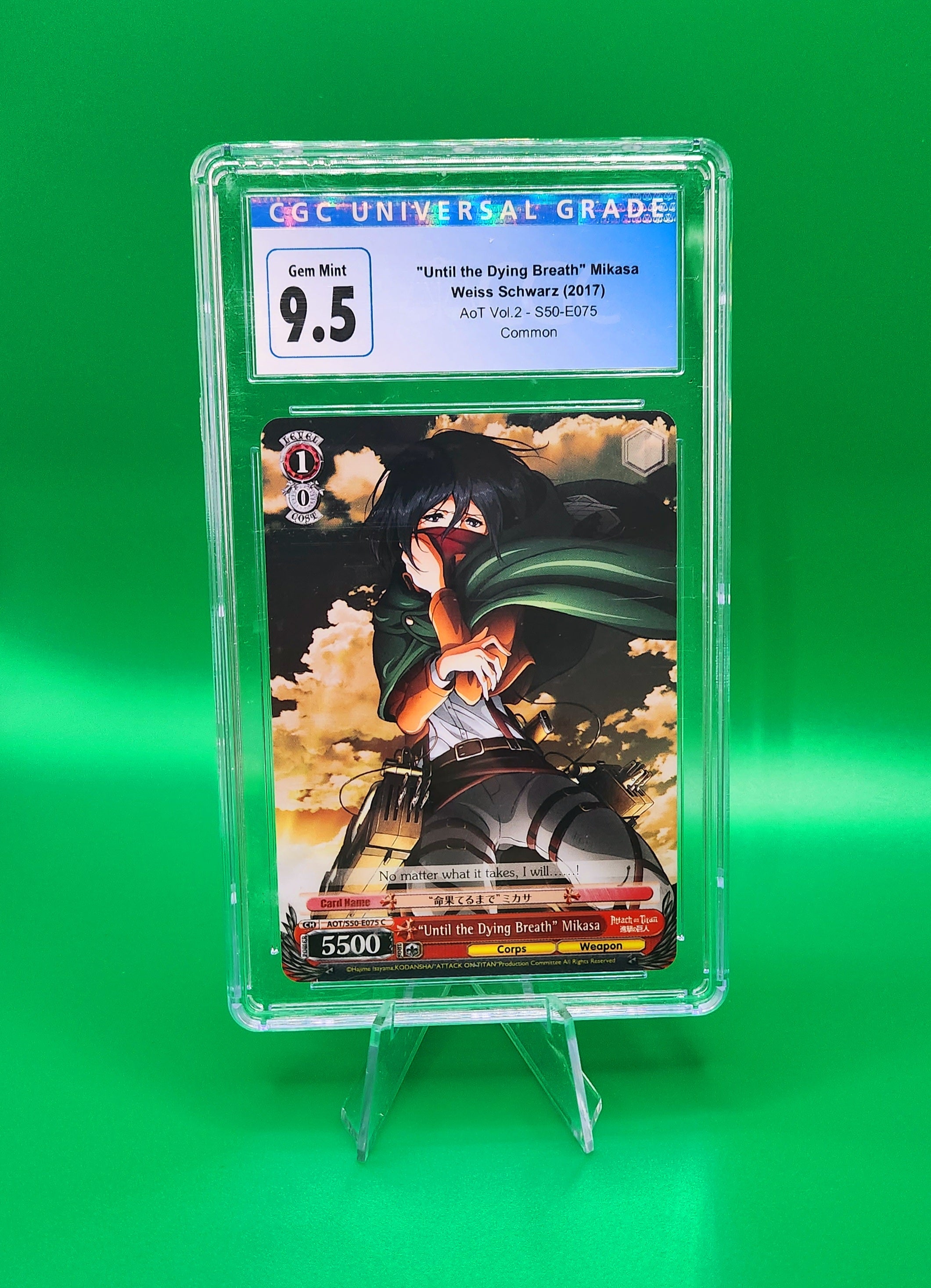 Attack on Titan 2017 Mikasa 'Until the Dying Breath' CGC 9.5 Graded Comic - Collectible Anime Manga Memorabilia for Fans & Display