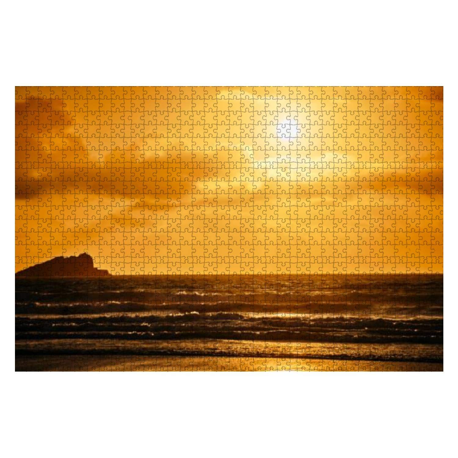 1000-Piece Wooden Jigsaw Puzzle - Autumn Sunset Over Fistral Beach Newquay Cornwall - Educational Puzzle for Kids & Adults - Stress Relief & Family Game Night Activity - Perfect for Home Decor & Cognitive Development