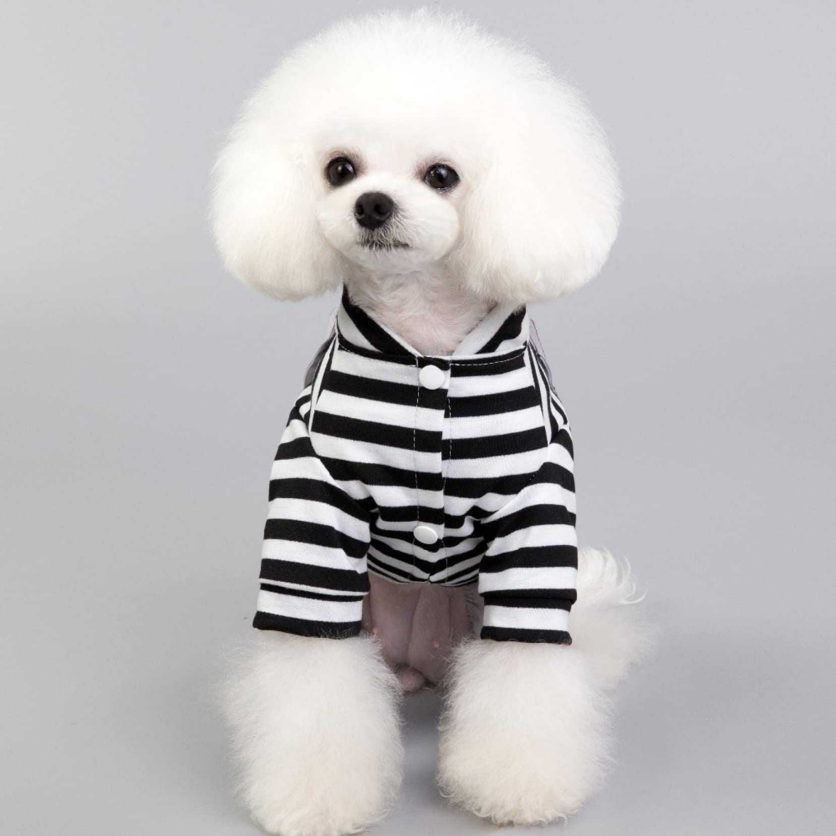 Breathable Summer Cotton Striped Dog Jumpsuit - Soft Pet Apparel for Small Dogs & Cats | Perfect for Outdoor Walks & Indoor Playtime