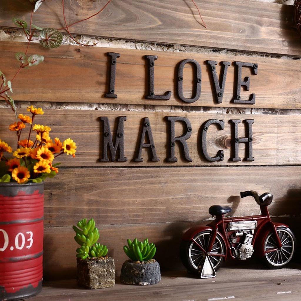 Large Brown Cast Iron House Numbers - Non-Fire Metal Letters for Home Address Signage | Perfect for Front Door, Mailbox, and Garden Decor