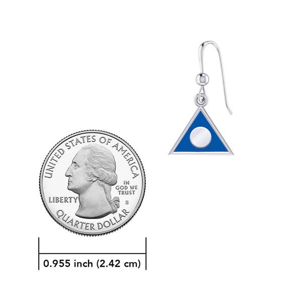 Al Anon Sterling Silver Earrings with Blue Enamel - Elegant Jewelry for Daily Wear & Special Occasions