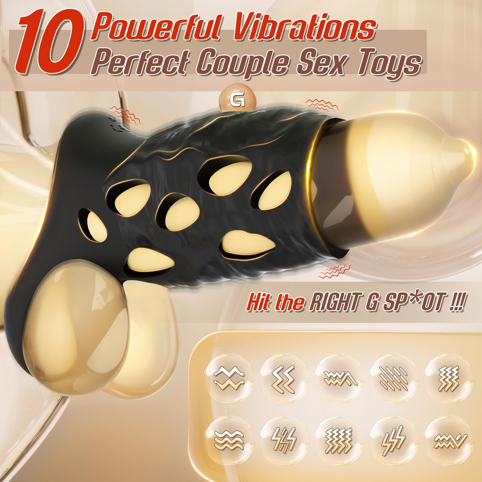App Controlled Vibrating Cock Ring & Penis Sleeve - Male Vibrator with Remote for Couples, G-Spot & Testicle Stimulation, Erection Enhancer Sex Toy for Men & Women - Perfect for Bedroom Fun & Spicy Date Nights