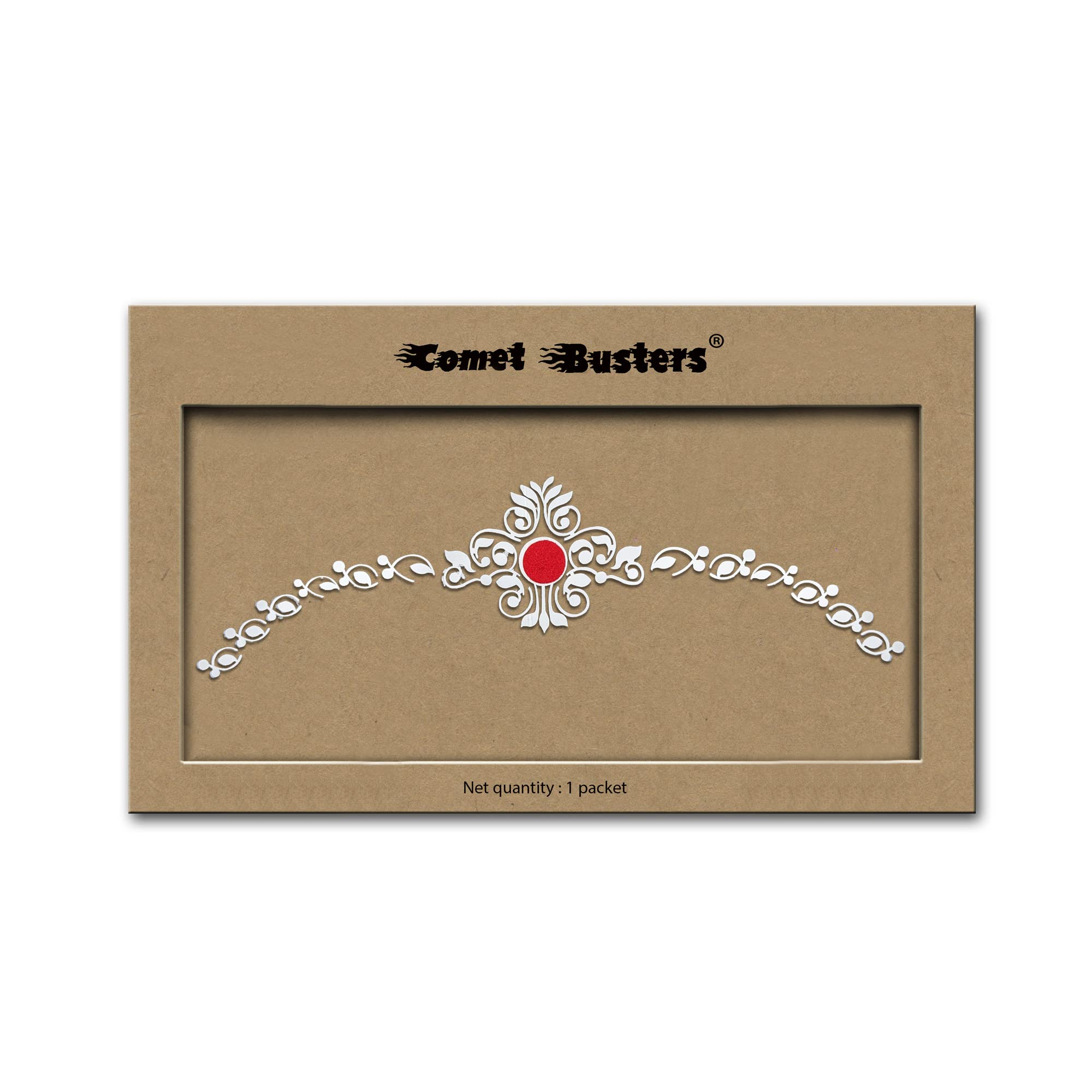 Comet Busters Traditional Bengali Bridal Bindi for Women - Authentic Indian Wedding Forehead Jewelry - Perfect for Weddings, Festivals & Cultural Events (BIN1984)