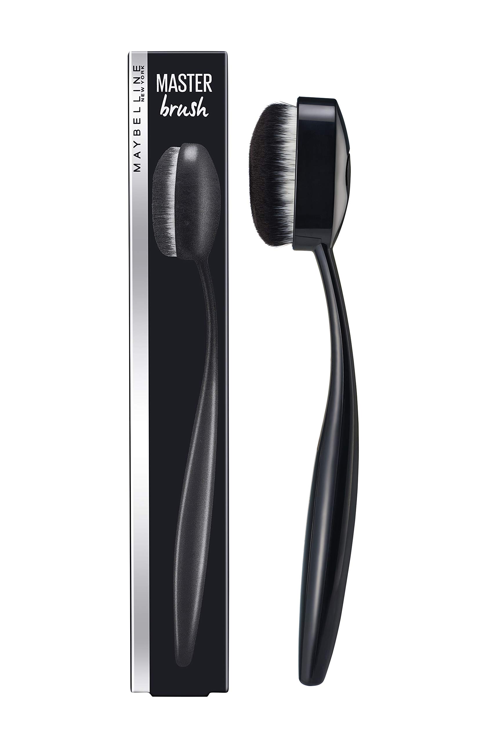 Maybelline New York Master Foundation Oval Brush - 34.9g Black Makeup Brush for Flawless Liquid & Cream Foundation Application - Perfect for Everyday Makeup & Professional Use