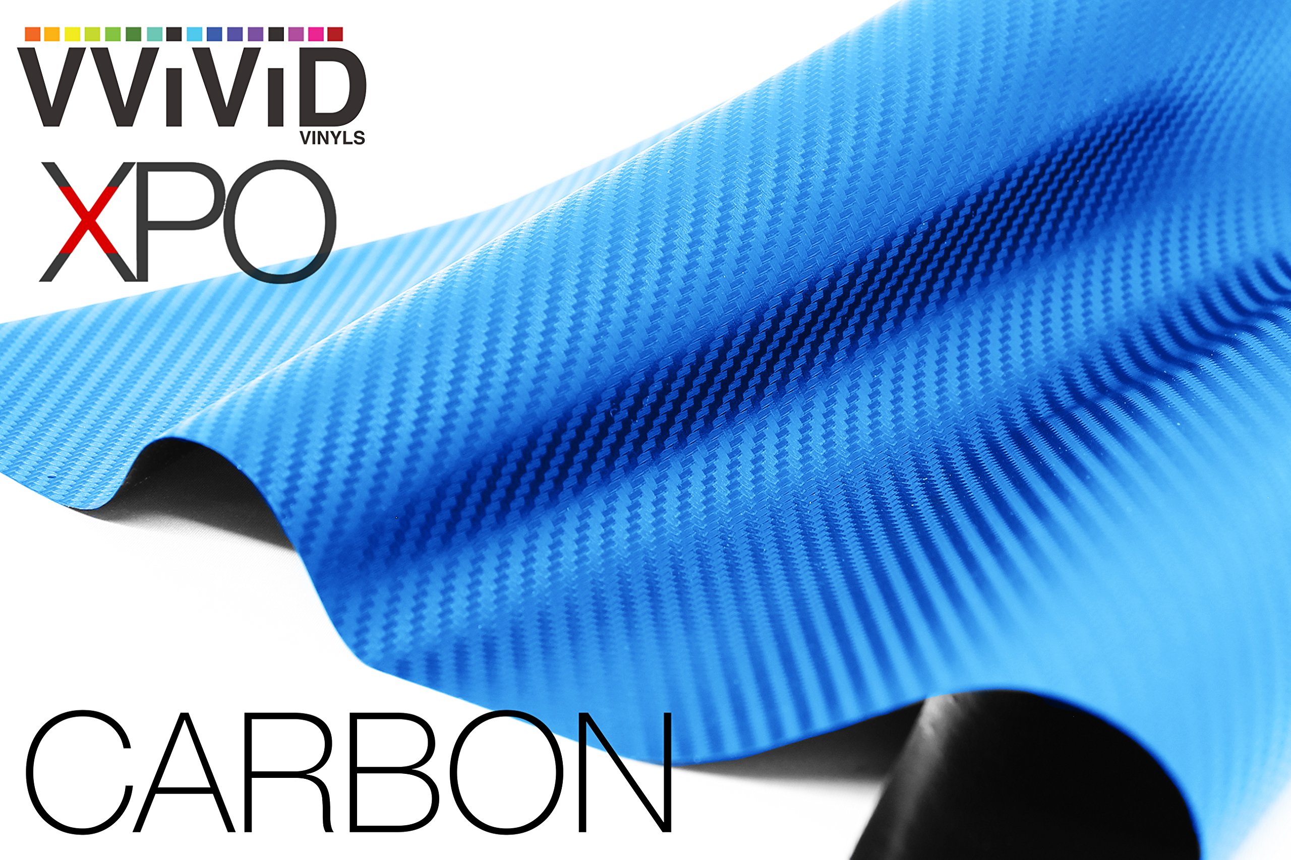 VViViD® XPO Electric Blue 3D Carbon Fiber Vinyl Wrap Roll - 25ft x 5ft with Air Release Technology | DIY Car, Motorcycle, Laptop & Furniture Decoration | Waterproof & Durable Adhesive Film