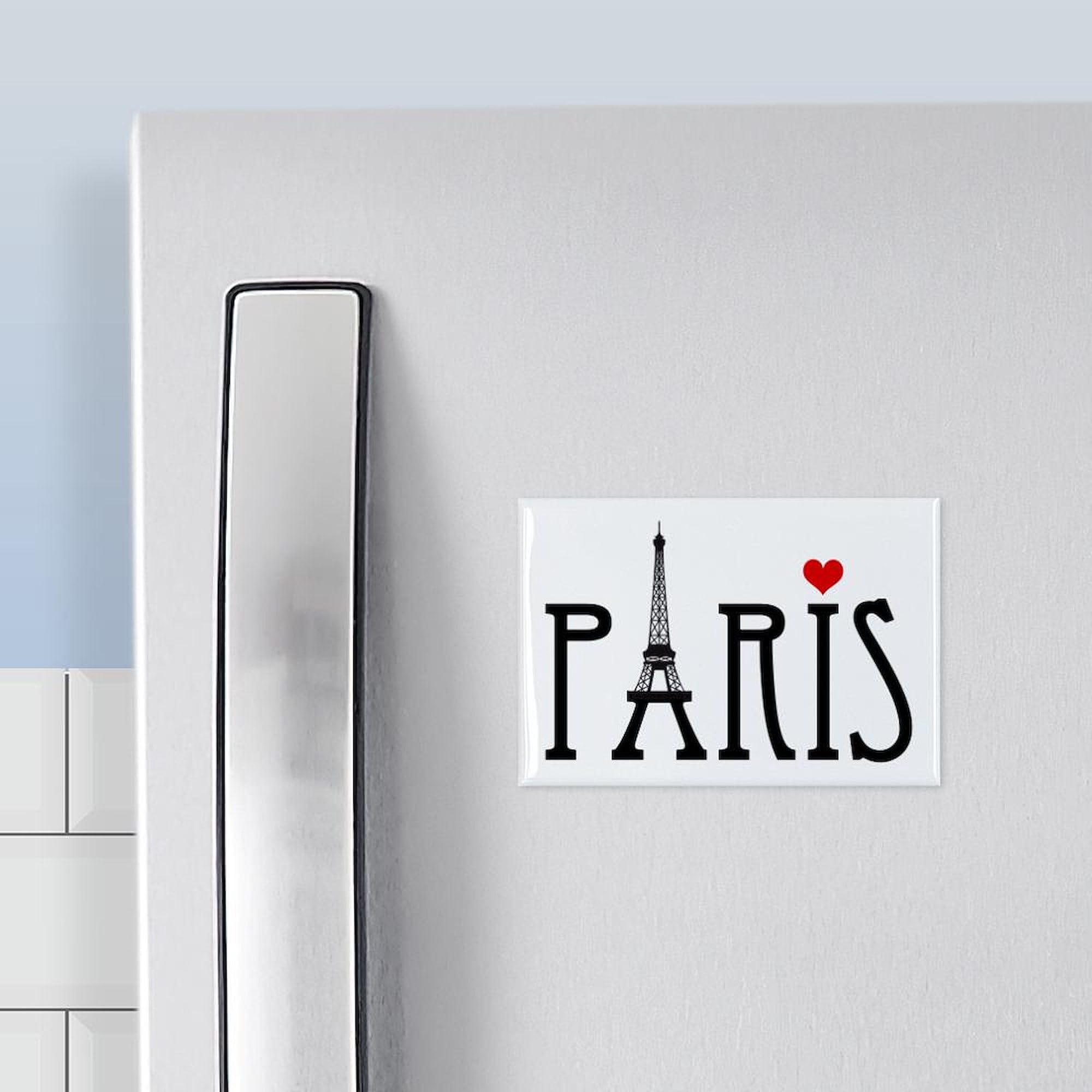 Love Paris Eiffel Tower Red Heart Refrigerator Magnet 3x2 Inch - Decorate Your Fridge, Office, or Locker with This Cute Parisian Souvenir Gift