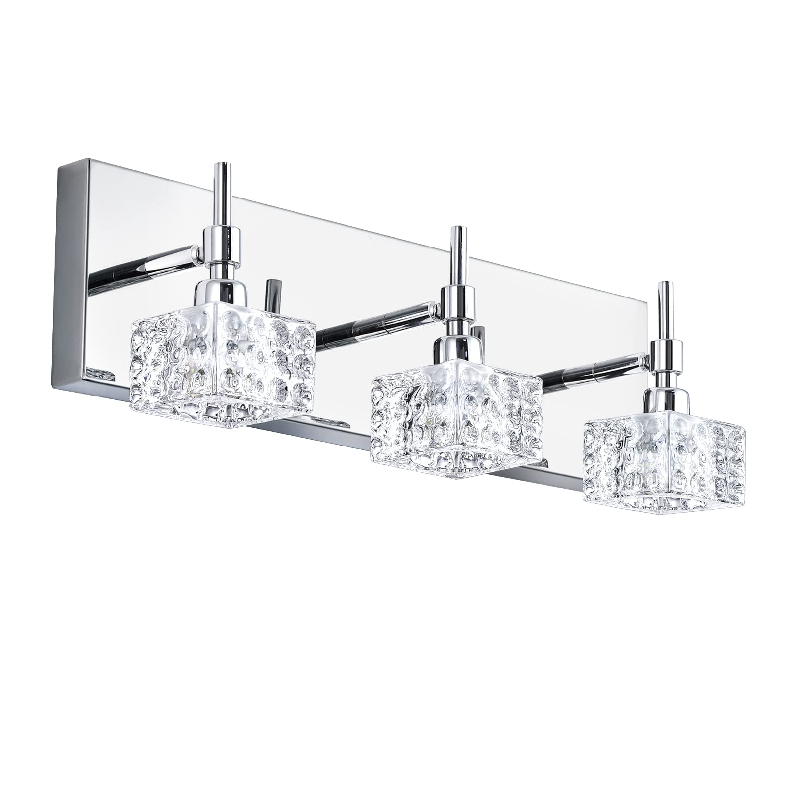 Corlaceling 3-Light Crystal Vanity Lighting Fixture - 17 Inch Modern Bathroom Light for Mirror - Elegant Vanity Lights for Bathroom, Dressing Room & Makeup Area