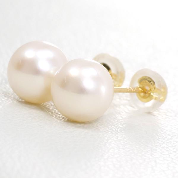 18K Yellow Gold Pearl Earrings for Women – Elegant Stud Earrings with Real Pearls, Perfect for Weddings, Parties & Special Occasions