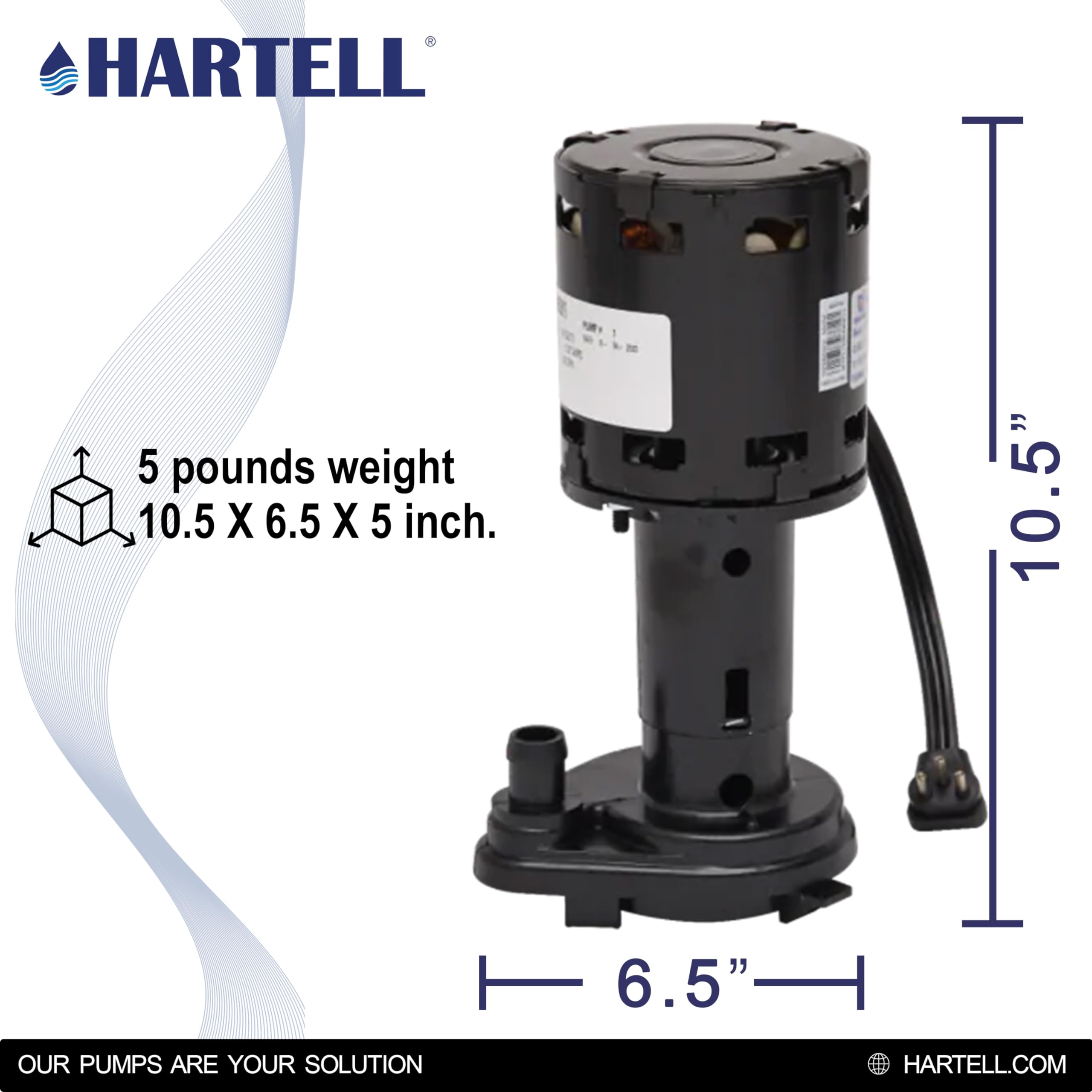 HARTELL HRIM-21-115 Replacement Ice Machine Pump - Compatible with GPP-1MH-1P & 9161076-01 - Perfect for Commercial Ice Makers & Refrigeration Systems