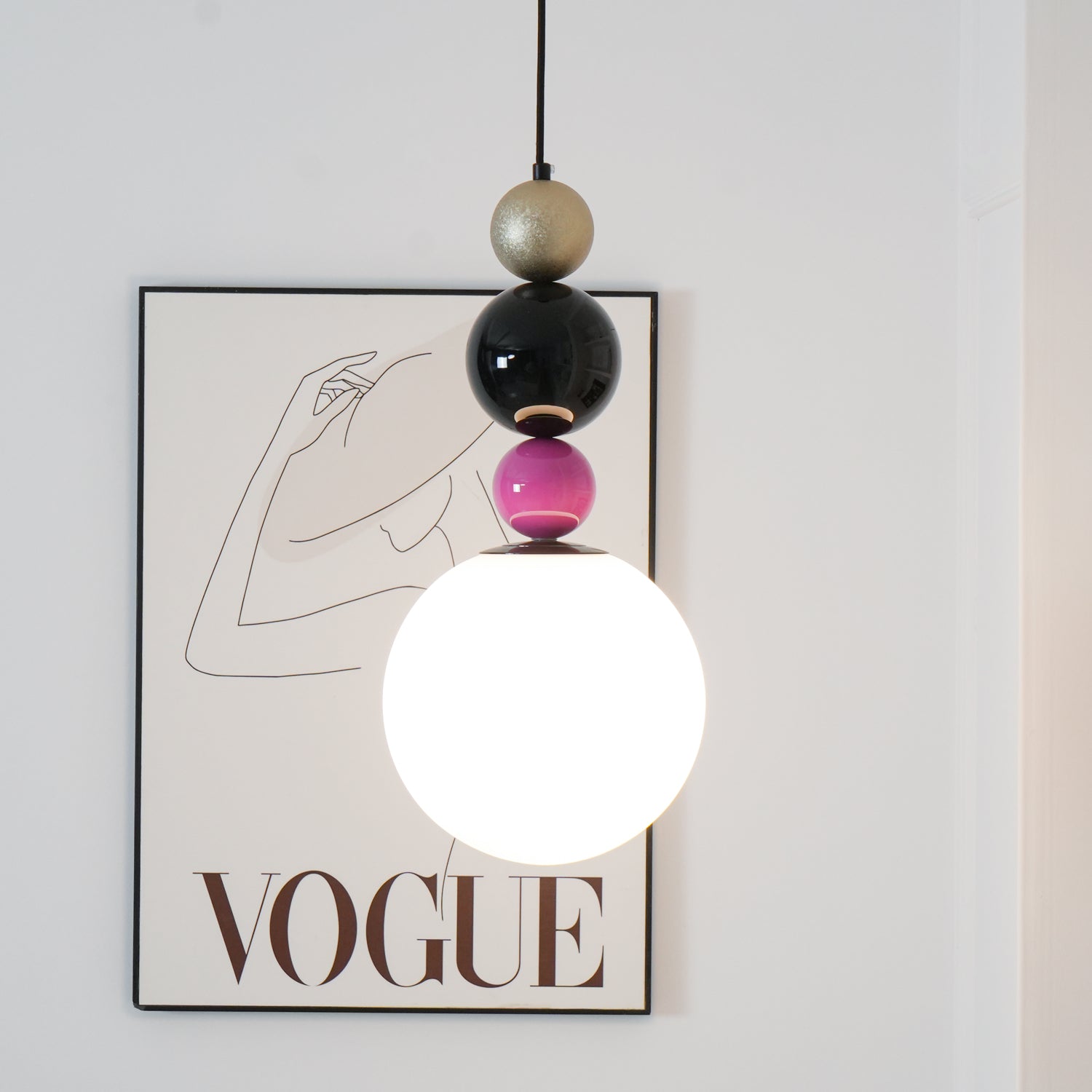 Sweetie Round Ball Pendant Lamp - Modern Glass Hanging Light Fixture for Dining Room, Bedroom, Living Room & Kitchen Decor