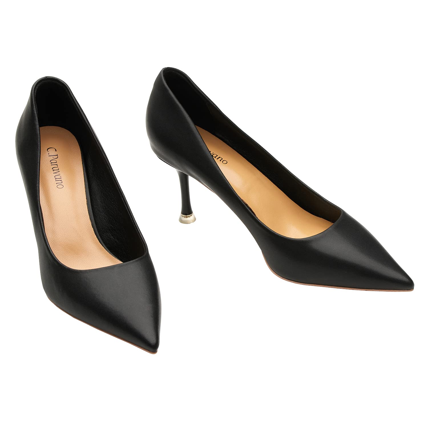 C.Paravano Women's Kitten Heels - Pointed Toe Low Heel Pumps for Women | Comfortable Stiletto Party Shoes for Weddings, Office & Evening Events | Designer Dress Shoes for Ladies