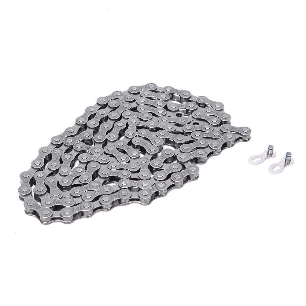 Alomejor Premium Steel Mountain Bike Chain - Durable Semi-Hollow Replacement Bicycle Chain for MTB & Road Bikes | Perfect for Bike Maintenance & Repair | Ideal for Mountain Trails, Commuting & Cycling Enthusiasts