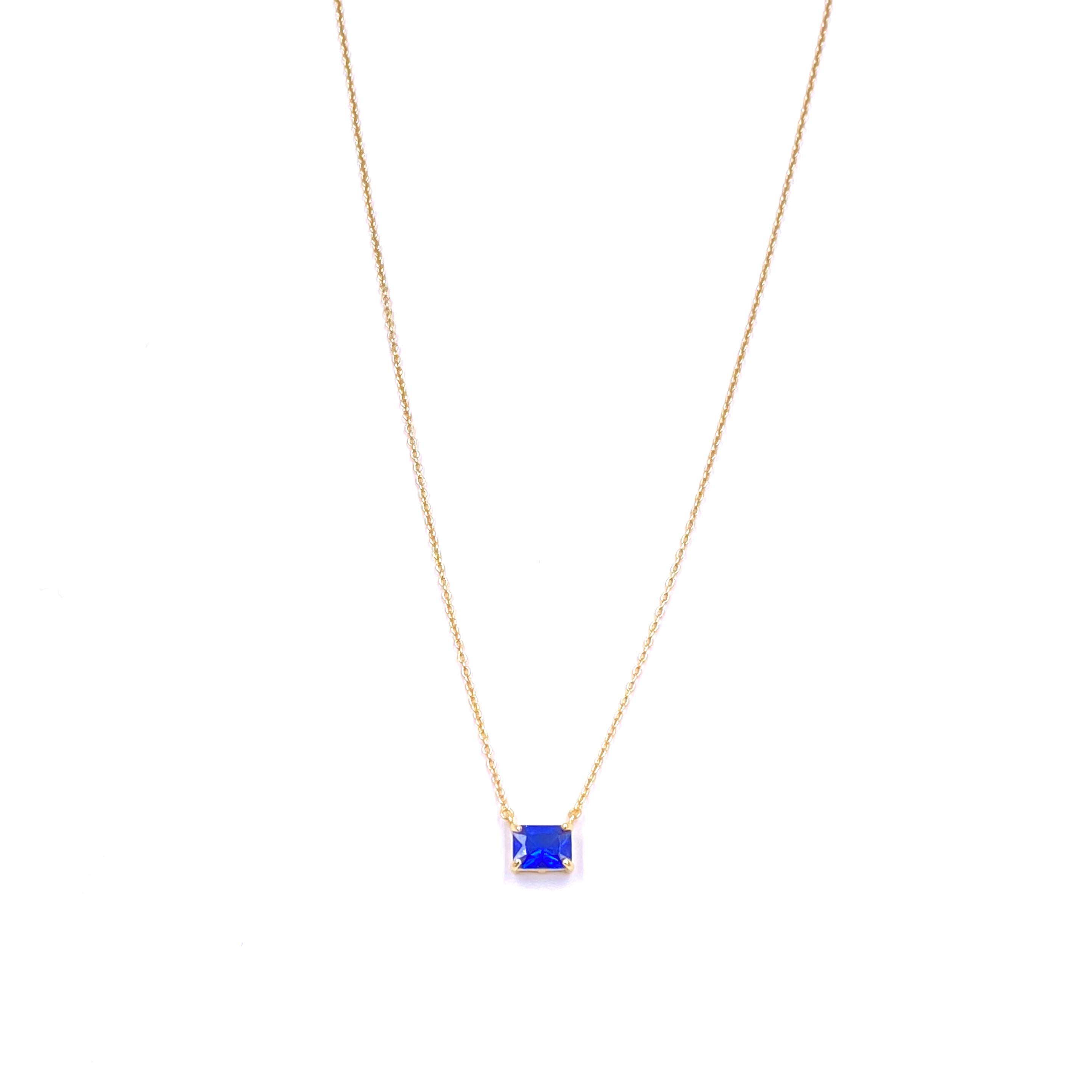 Ashley Gold Sterling Silver Gold Plated Rectangle Cubic Zirconia CZ Necklace for Women - Perfect for Weddings, Parties & Everyday Elegance