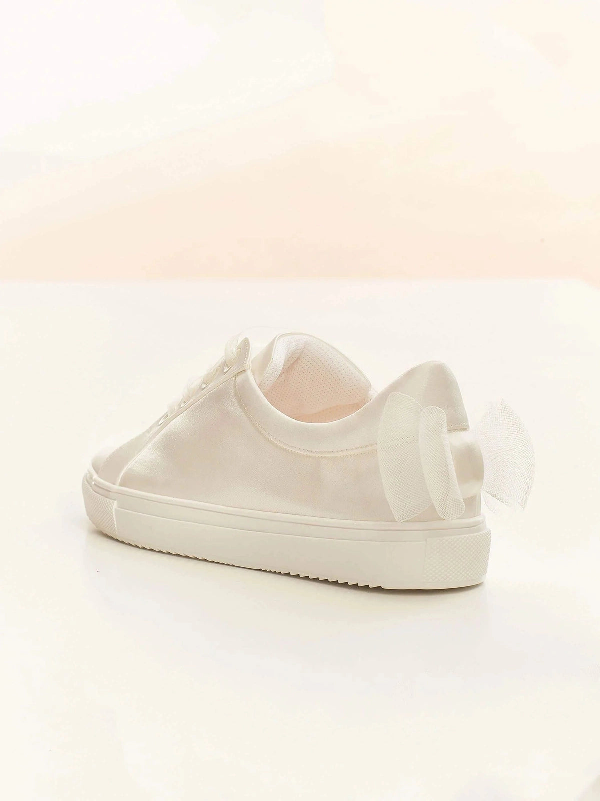 Ivory Satin Bridal Sneakers - Comfortable Wedding Pumps for Bride by EMILY | Perfect for Outdoor Weddings, Beach Ceremonies and Reception Dancing