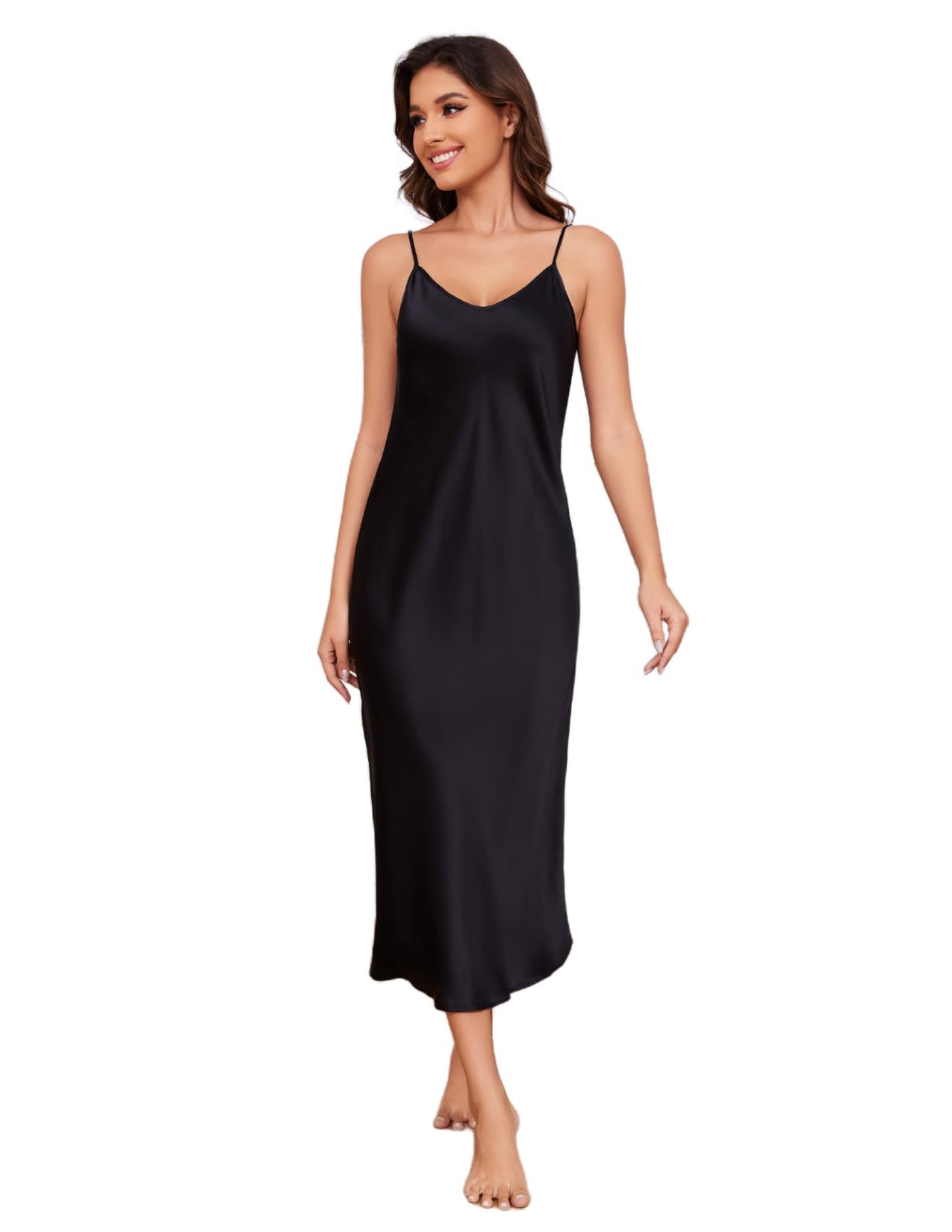 Luxury THXSILK Pure Mulberry Silk Nightgown for Women - Adjustable Strap Charmeuse Sleepwear & Lingerie - Perfect for Bridal, Anniversary Gifts & Relaxing Evenings