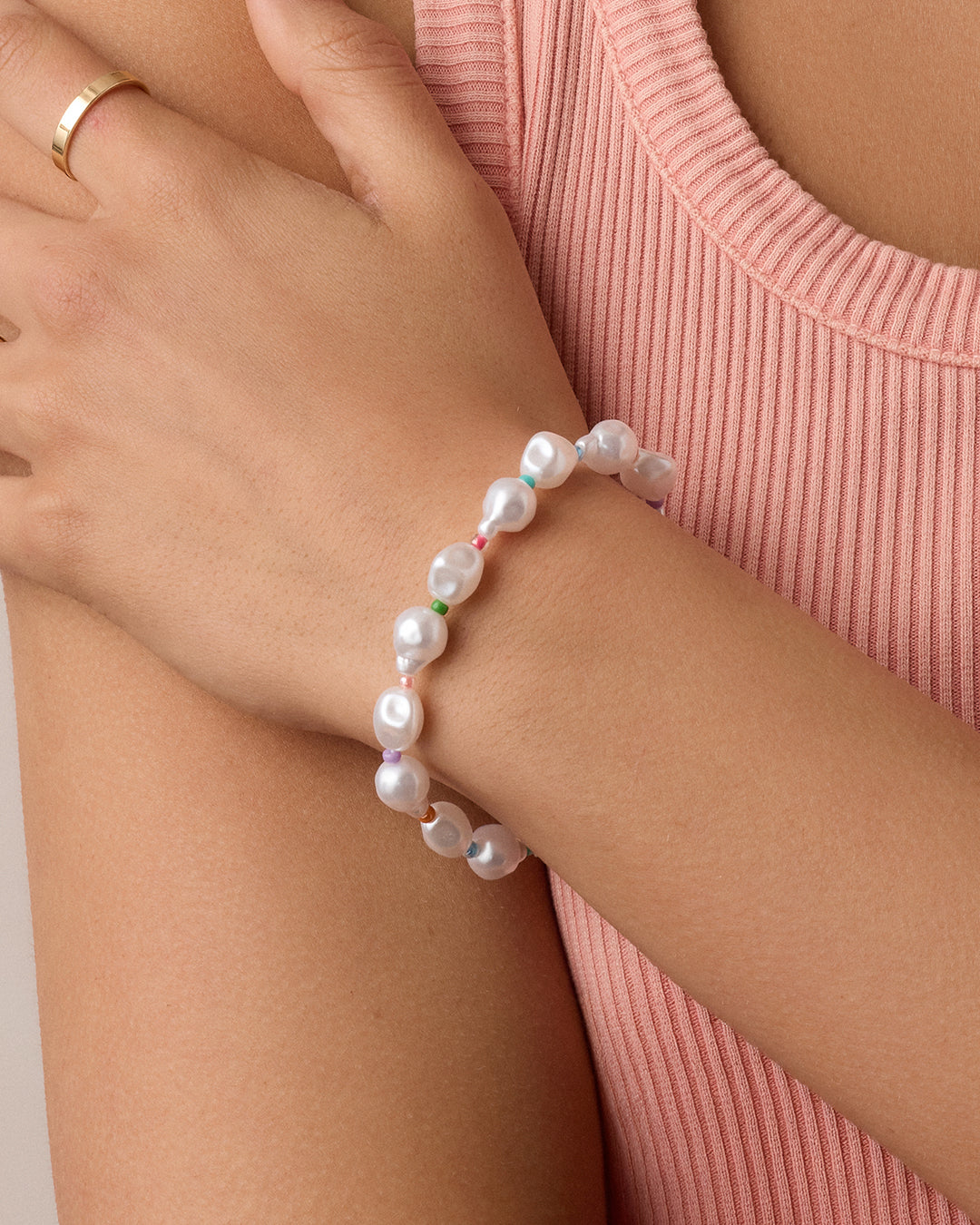 Pearl Rainbow Cove Bracelet - Elegant Beaded Jewelry for Women | Perfect for Weddings, Parties & Everyday Wear