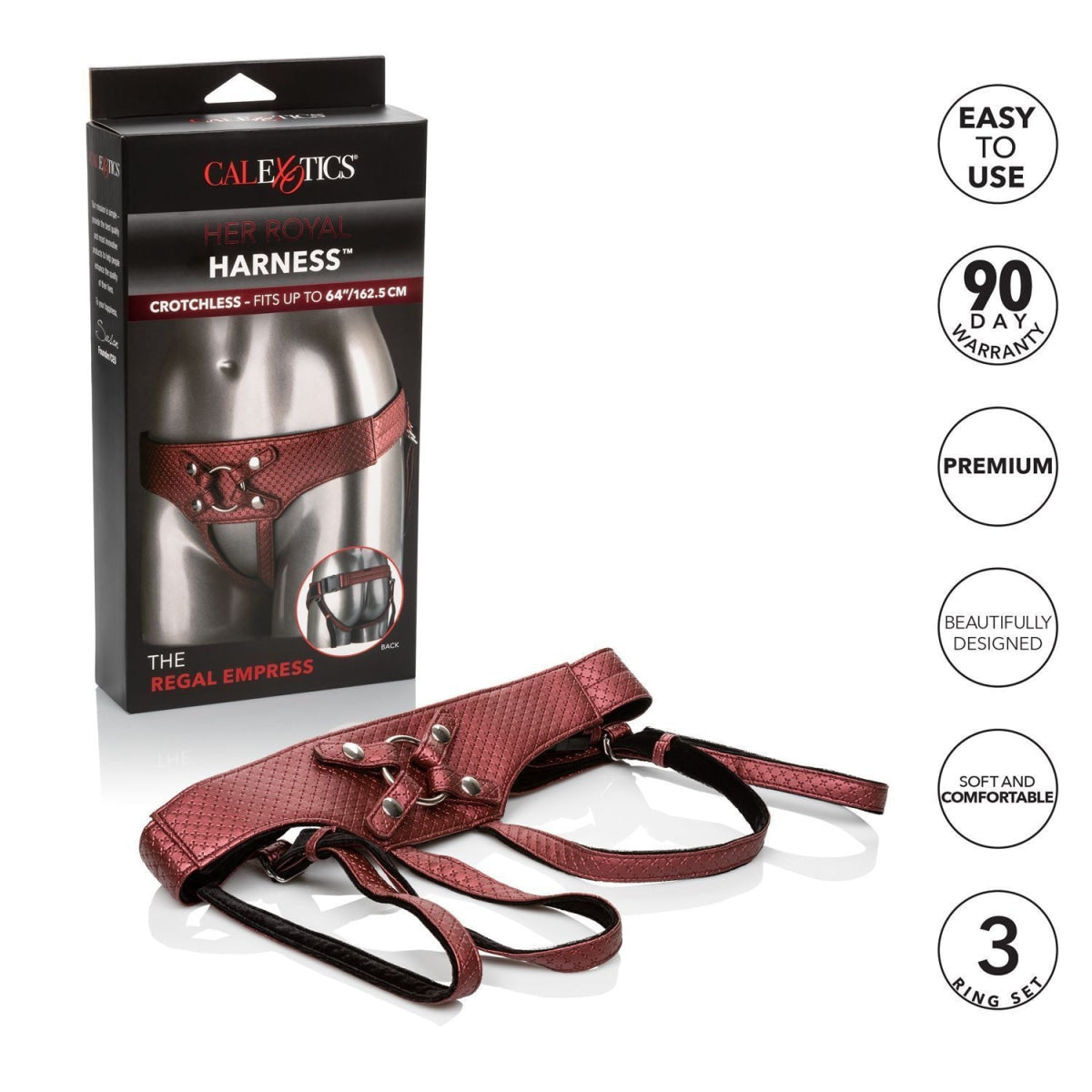 Her Royal Harness The Regal Empress Red - Elegant Dog Harness for Small to Medium Breeds | Perfect for Walks, Training & Outdoor Adventures