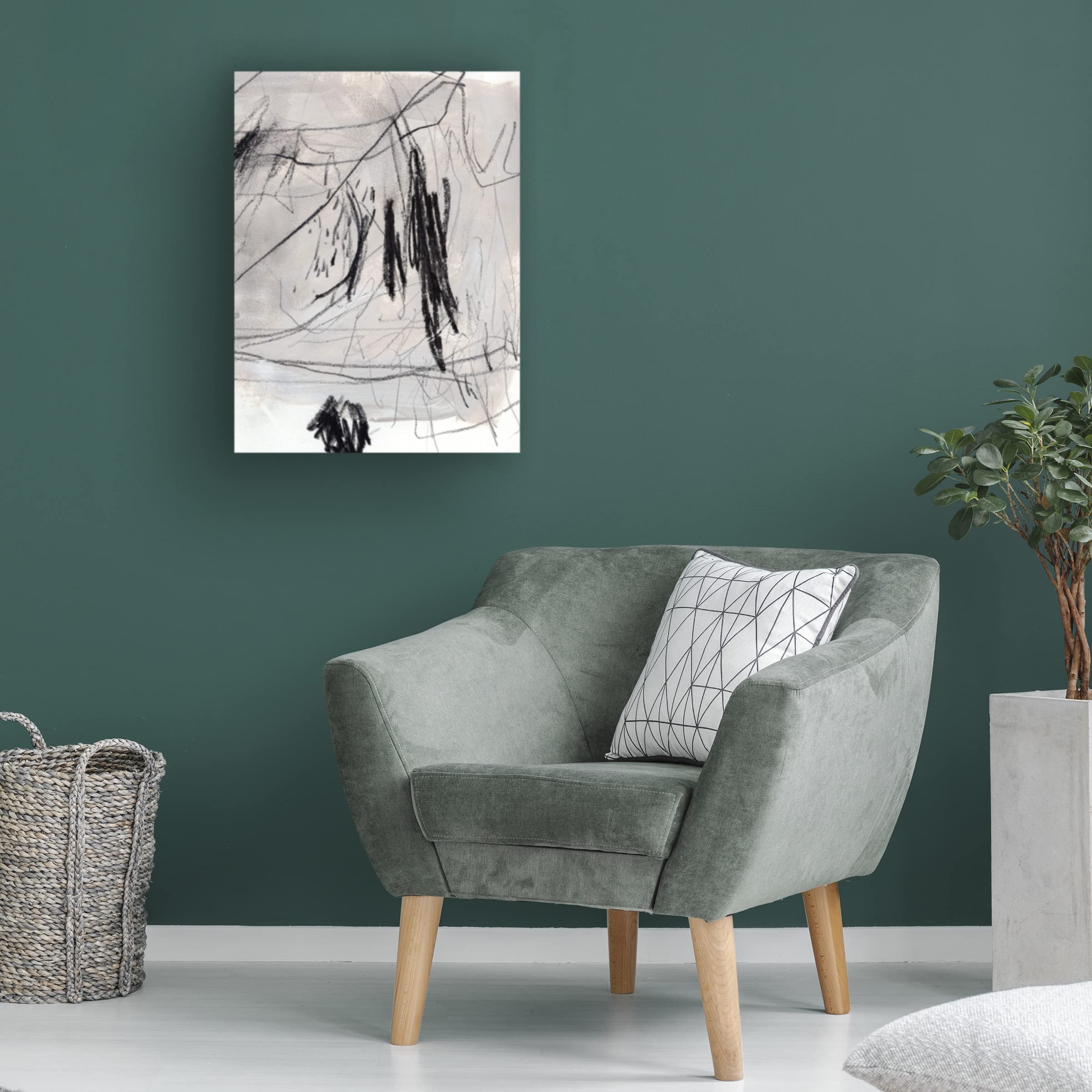 Trademark Fine Art 'Charcoal Waltz II' Canvas Wall Art by Jennifer Paxton Parker - Modern Abstract Painting for Living Room, Bedroom & Office Decor