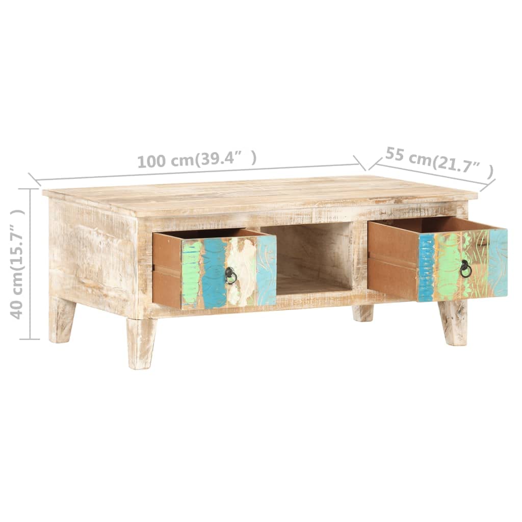 Square Coffee Table with Storage - 39.4