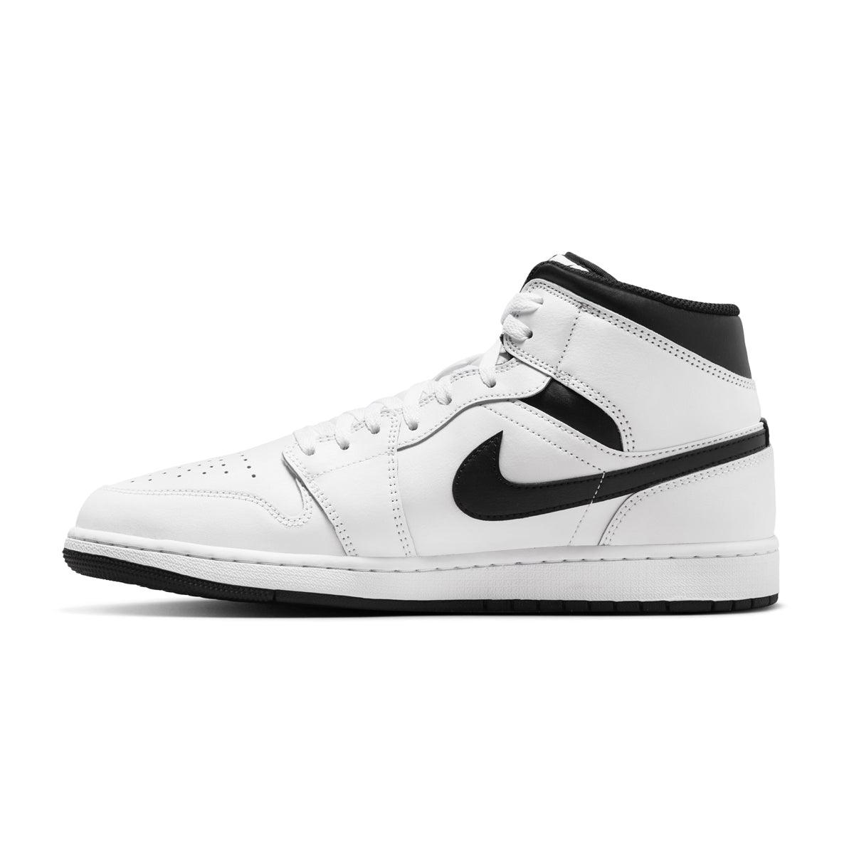 Air Jordan 1 Mid Sneakers - White & Black Basketball Shoes for Men | Comfortable Athletic Shoes for Casual Wear, Street Style & Gym Workouts