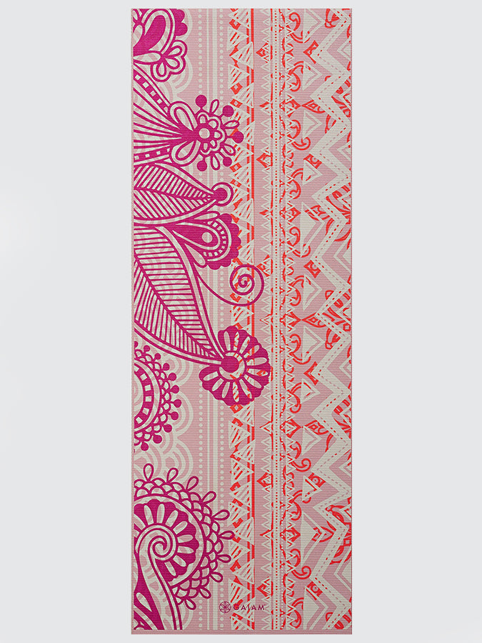 Gaiam Bohemian Rose Yoga Mat 4mm - Non-Slip Eco-Friendly Exercise Mat for Yoga, Pilates & Home Workouts - Perfect for Studios, Gyms & Outdoor Use