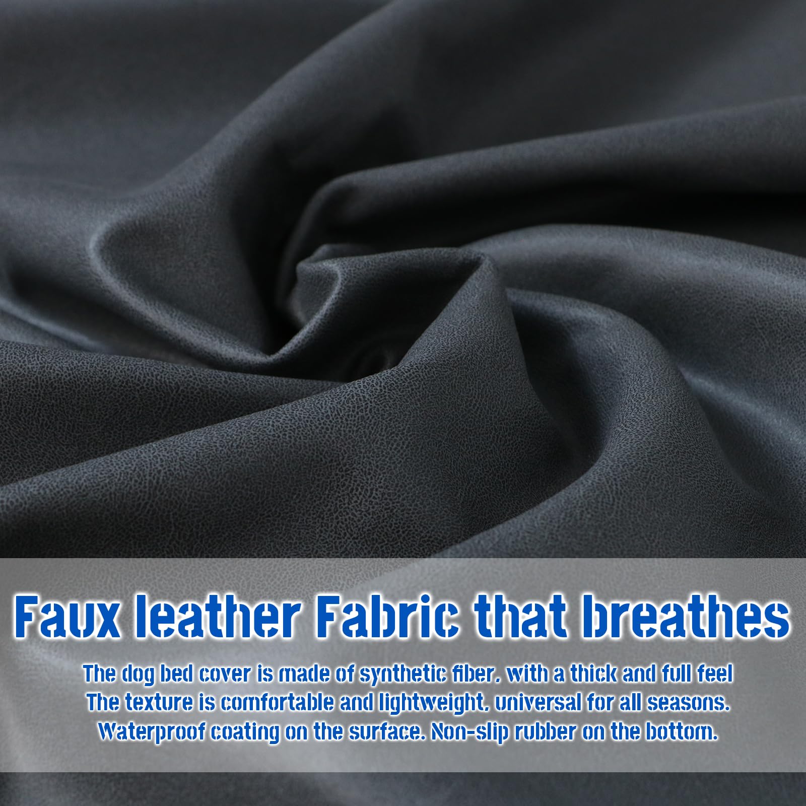 Washable Removable Faux Leather Dog Bed Cover - 41