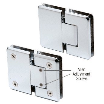 CRL Chrome Cologne 380 Series Adjustable 180° Glass-to-Glass Hinge | C0L380CH by C.R. Laurence | Perfect for Shower Doors, Glass Cabinets & Room Dividers