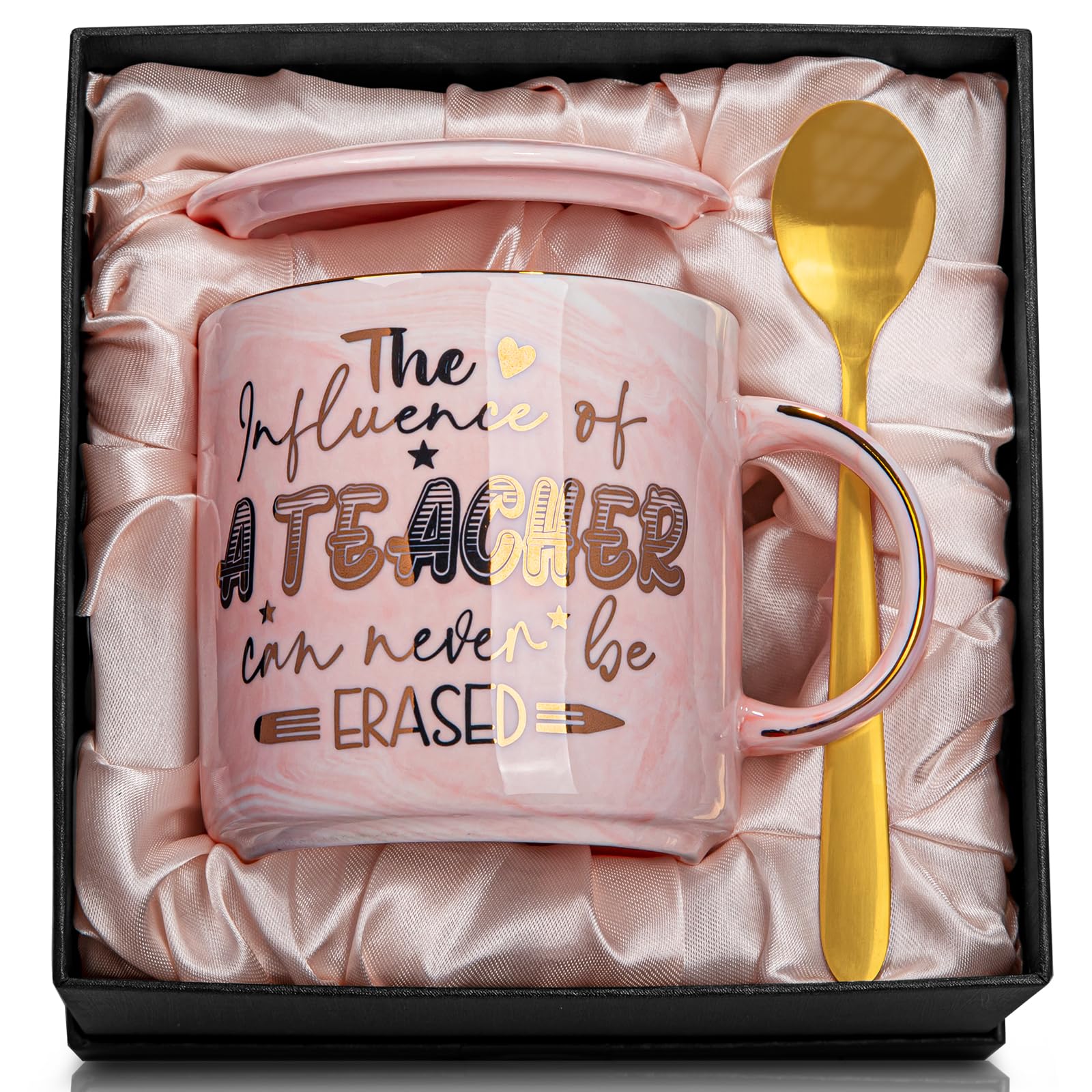 14oz Golden Pattern Marble Coffee Mug - Best Teacher Appreciation Gift for Women, Retirement, Birthday & End of Year Present - Perfect for Classroom Use, Office Decor or Home Tea Time