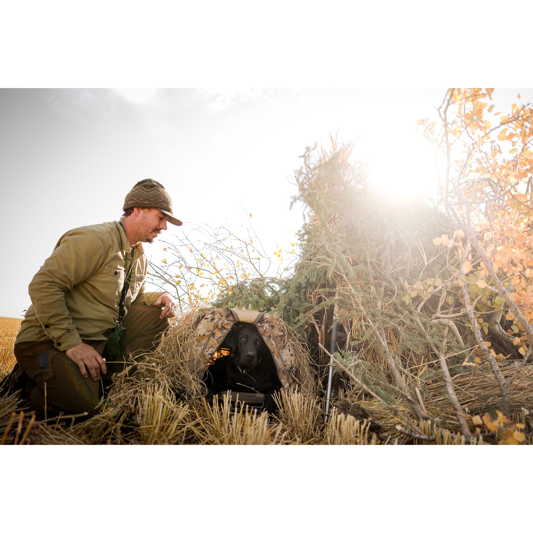Momarsh Field House LP Dog Blind - Waterfowl Hunting Blind for Gun Dogs & Retrievers | Perfect for Duck Hunting, Field Training & Outdoor Adventures