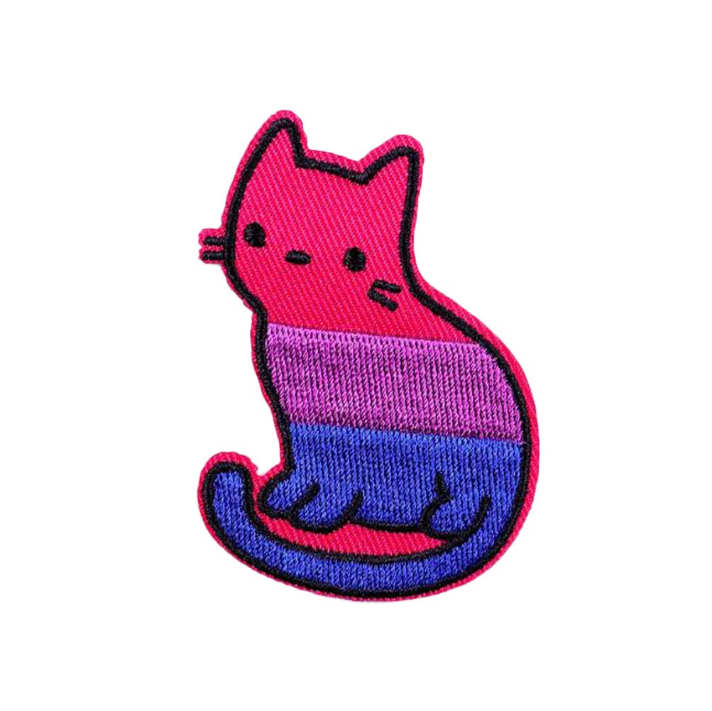 Rainbow Embroidered Cat Pride Patch - Iron On/Sew On Applique for Jeans, Hats & Bags - Colorful LGBTQ+ Accessory for Pride Month, Festivals & DIY Crafts