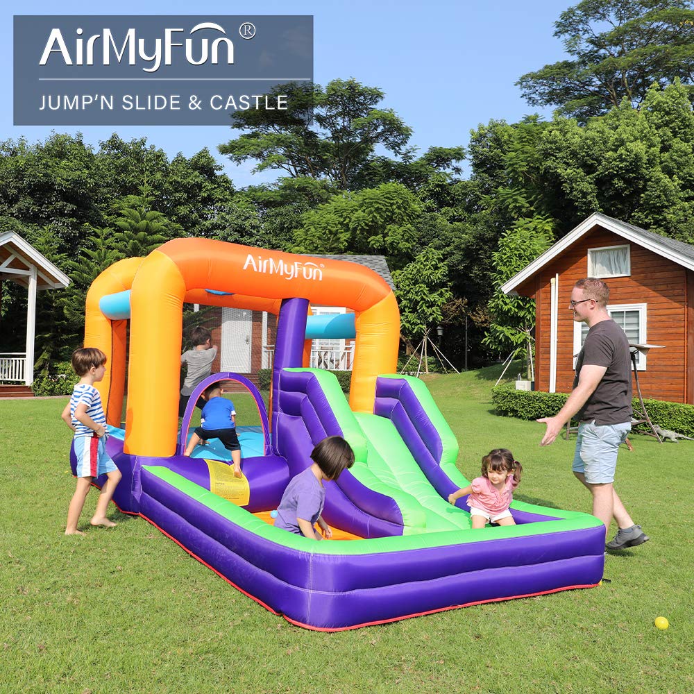 **AirMyFun Inflatable Bounce House with Slide & Ball Pit for Kids Ages 5-12 – Outdoor Garden Play, Birthday Parties & Backyard Fun**