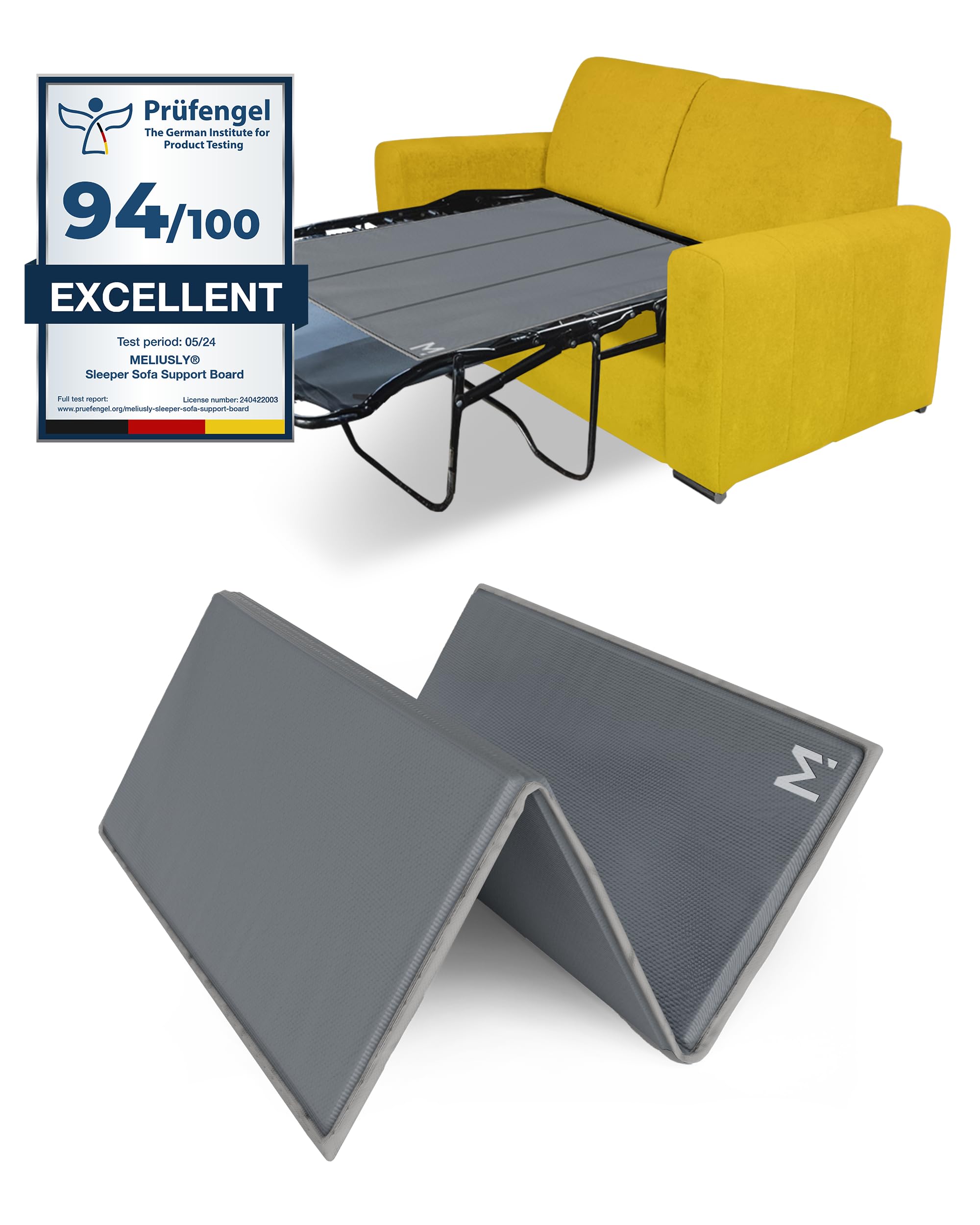 **Heavy Duty Sleeper Sofa Support Board (48x48 Inches) - Reinforced Wood Sofa Bed Support for Pull Out Couch Mattress, Sleeper Bar Shield - Ideal for Guest Rooms, Living Rooms & Small Spaces - SleeperSaver by Meliusly**