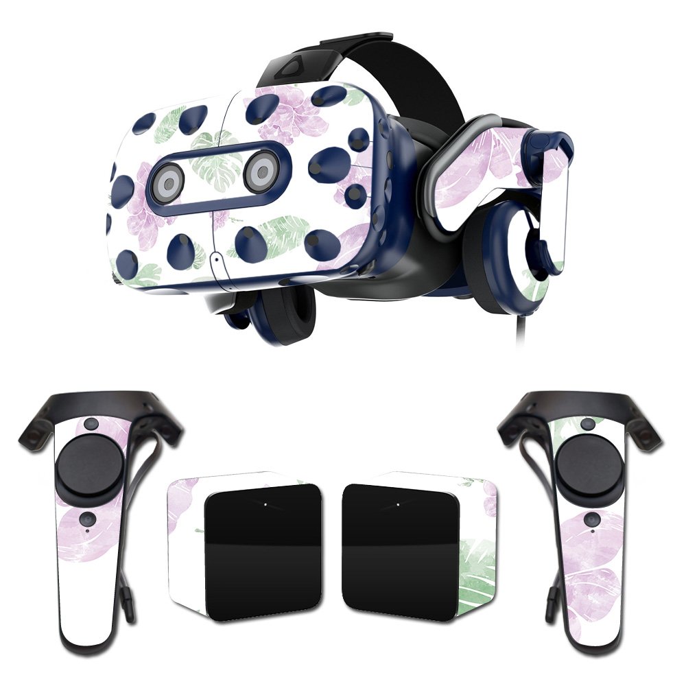 MightySkins Vinyl Decal Wrap Cover for HTC Vive Pro VR Headset - Watercolor Flowers Design | Protective, Durable, Customizable Skin | Easy to Apply & Remove | Made in USA | Perfect for Gaming, VR Experiences & Personalization