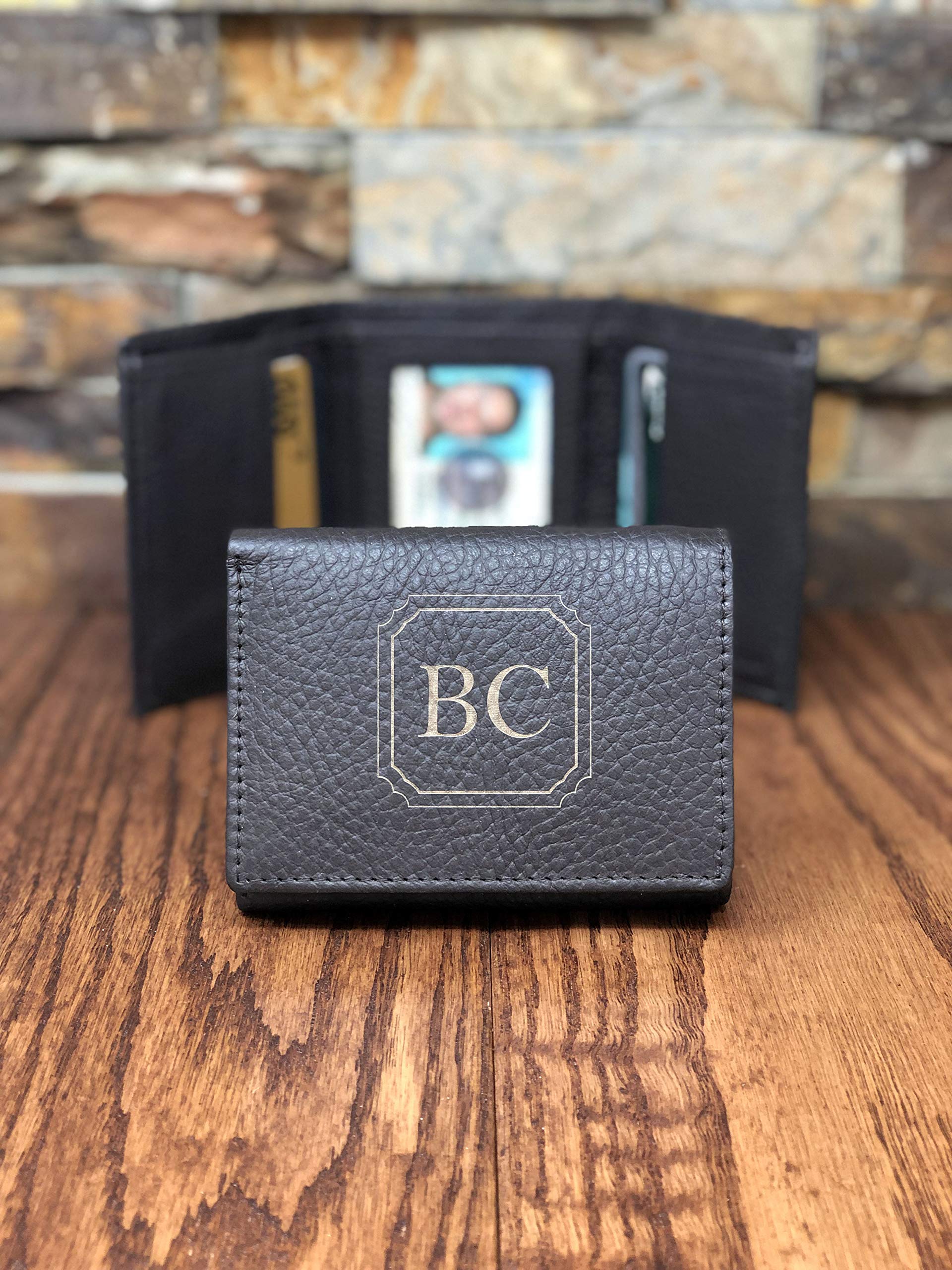 Personalized Tri-fold Leather Wallet with ID Window - RFID Blocking, Multiple Card Slots & Cash Pocket - Perfect for Men & Women, Everyday Carry & Travel Essentials