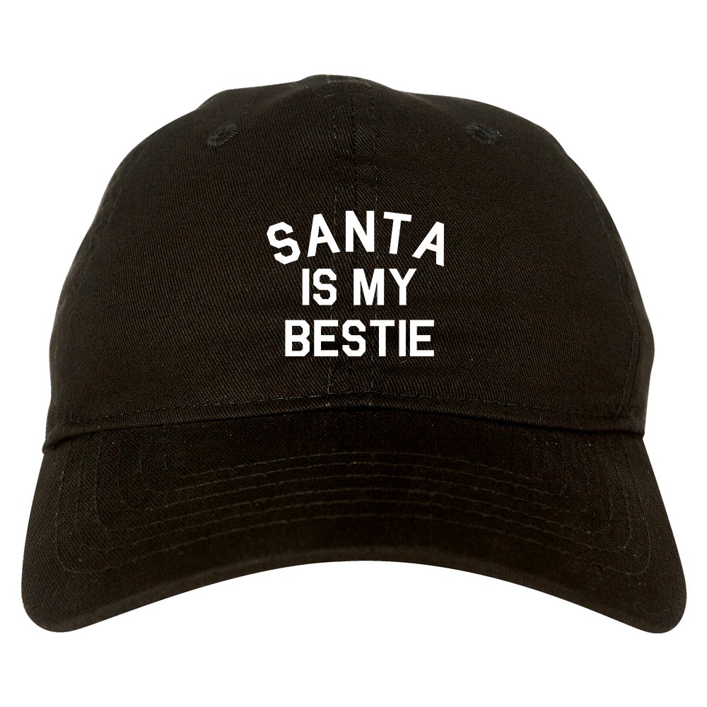 Santa is My Bestie Christmas Dad Hat - Funny Holiday Baseball Cap for Men & Women - Perfect for Xmas Parties, Gifts & Festive Outfits