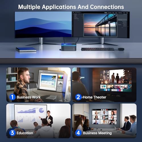 NiPoGi AK1PRO Mini PC with Intel Celeron N5105 (Up to 2.9GHz), 16GB RAM 512GB SSD, 4K UHD Dual Display, WiFi 5, BT4.2, Gigabit Ethernet - Compact Desktop Computer for Office Work, Business Tasks & Home Theater Entertainment