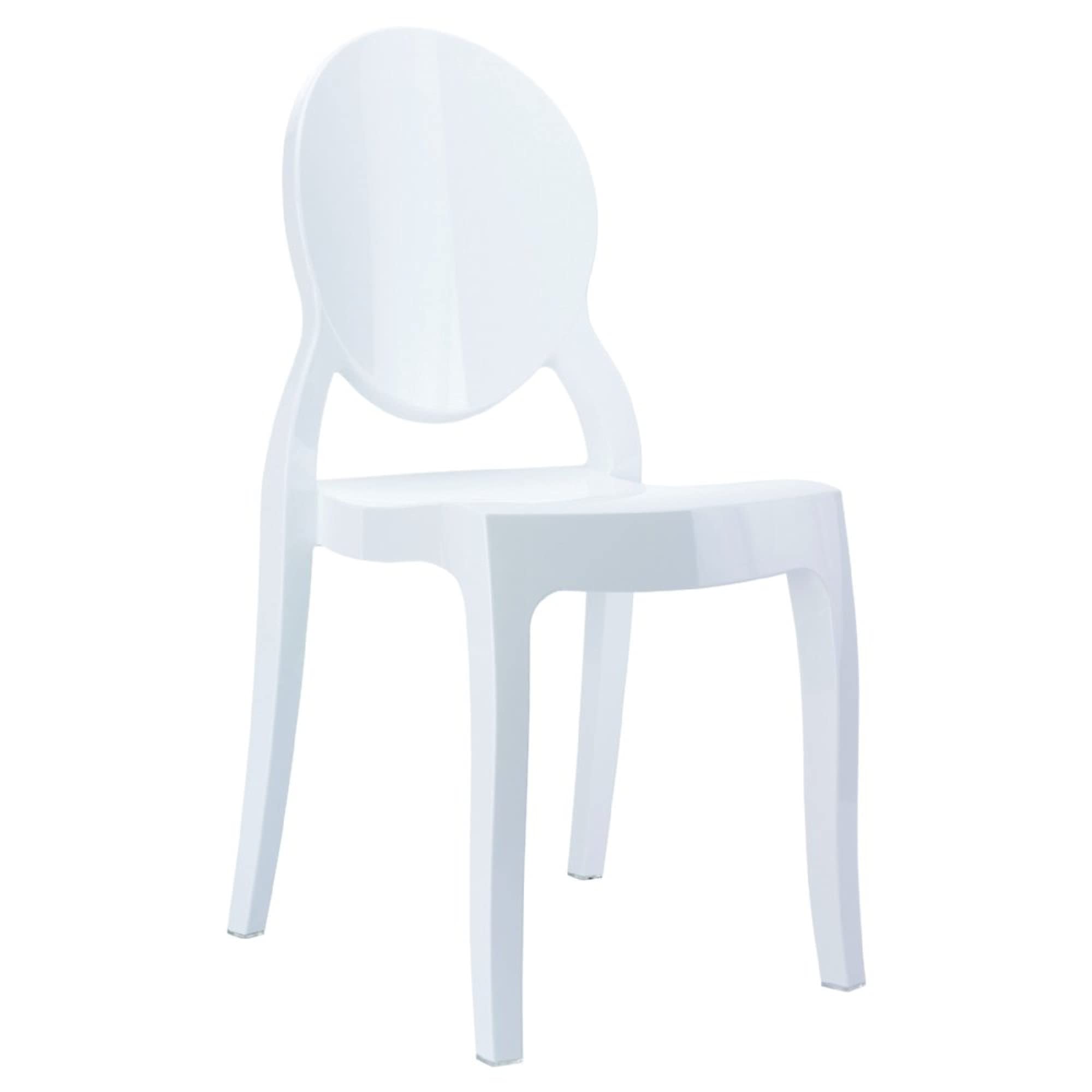 Baby Elizabeth Kids Chairs Set of 2 - Glossy White Toddler Chairs for Playroom, Nursery & Preschool - Durable Children's Furniture for Reading, Snack Time & Play Areas
