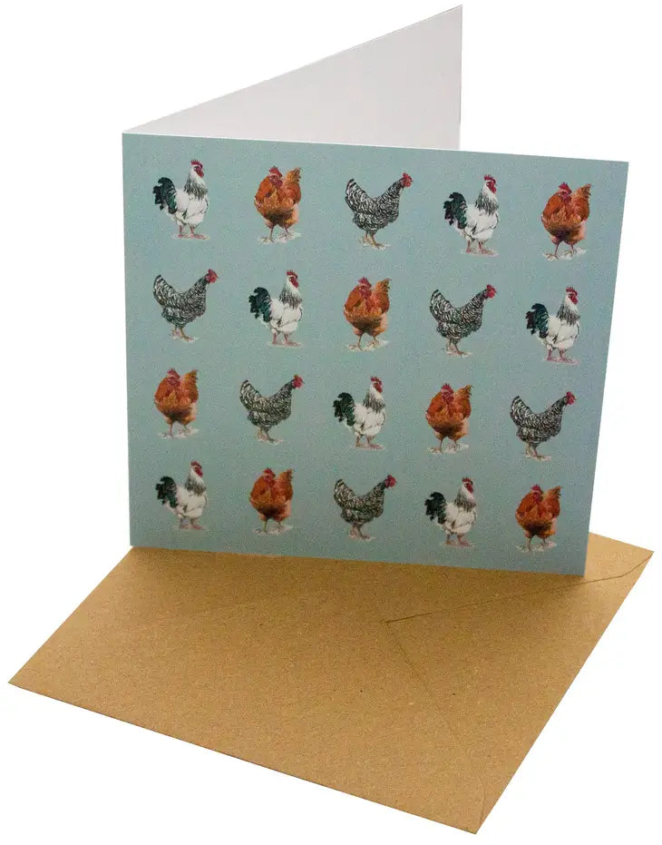 Chicken Breeds Blank Greeting Card | Farm Animal Themed Stationery | Perfect for Poultry Lovers, Farmers & Animal Enthusiasts | Great for Birthdays, Thank You Notes & Farmhouse Decor