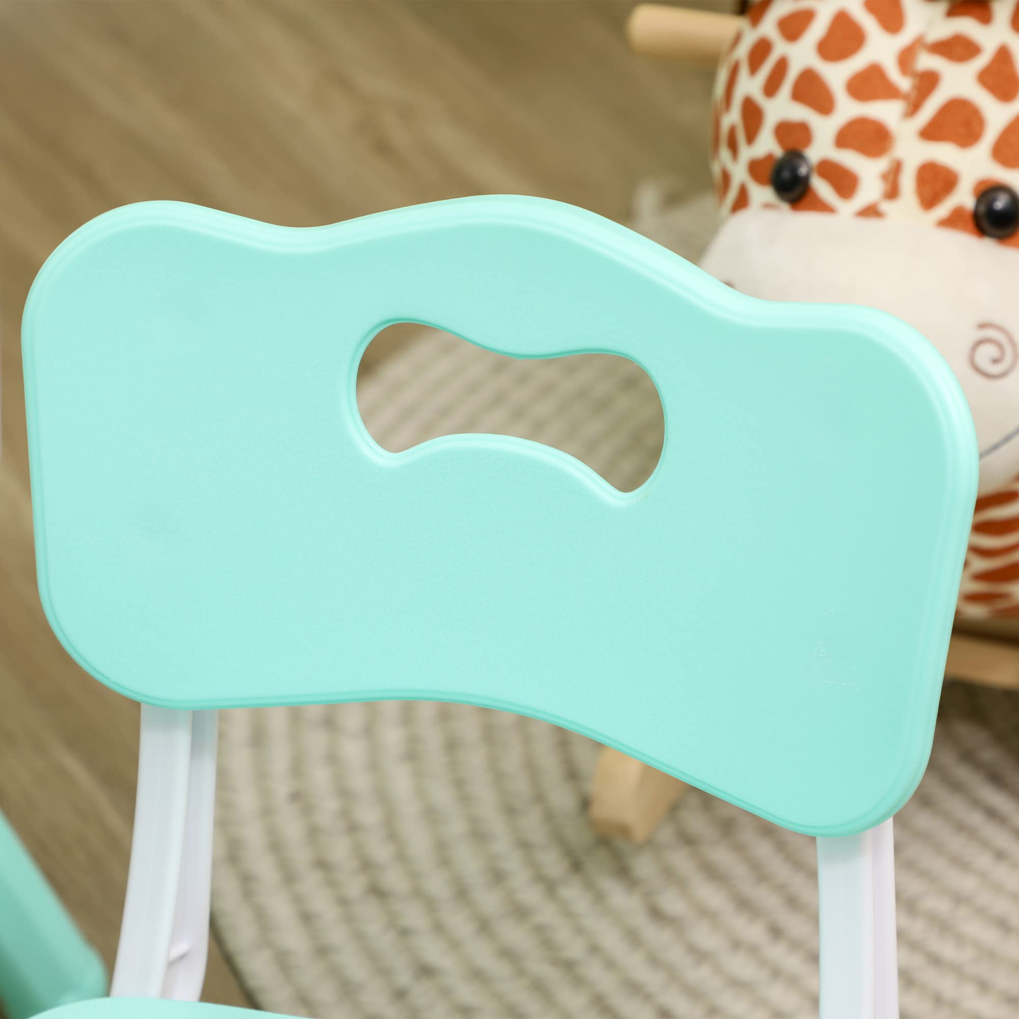 Qaba 5-Piece Adjustable Height Kids Table and Chair Set for Toddlers 1.5-5 Years - Perfect for Homeschooling, Snack Time & Playroom Activities - Green