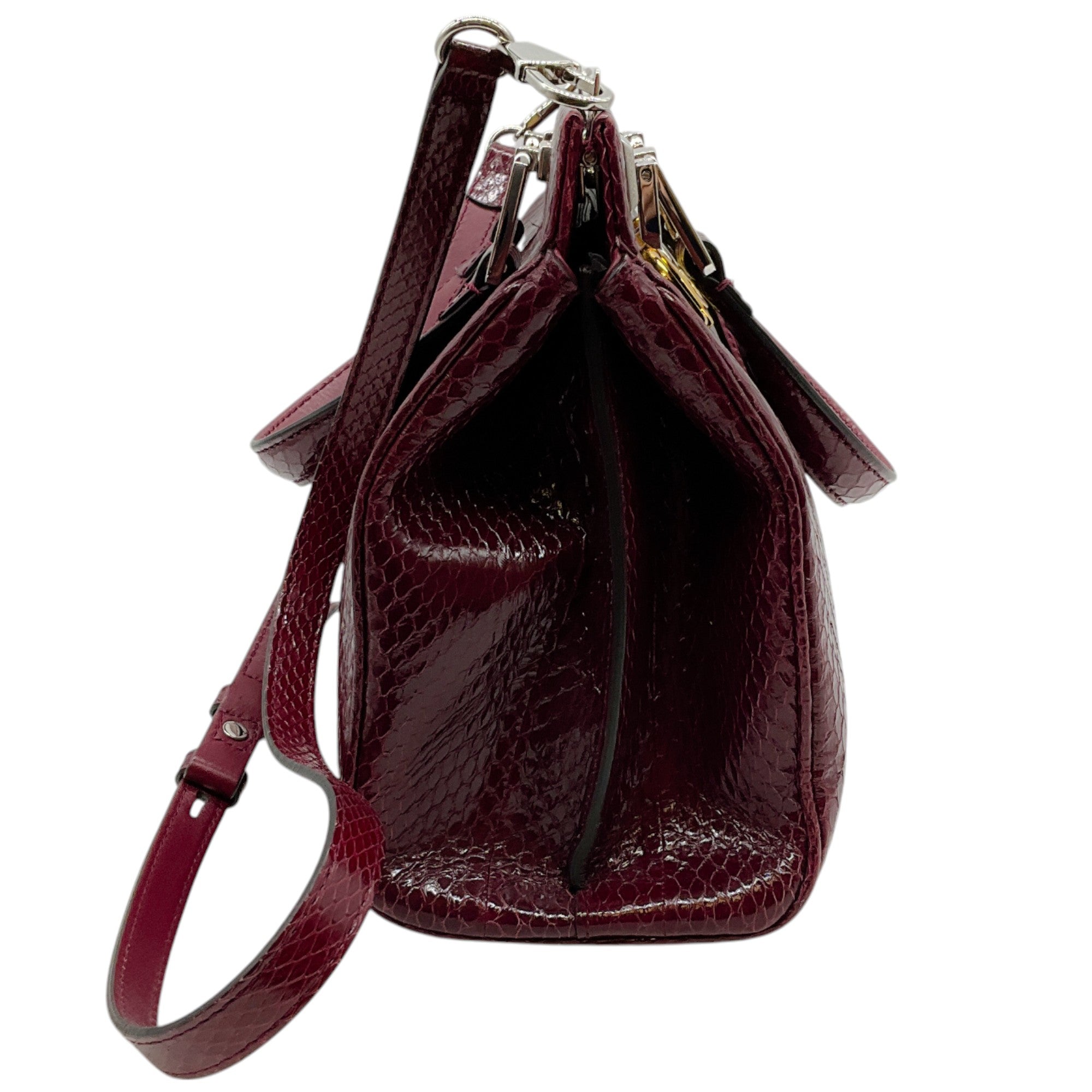Gucci Bordeaux Snakeskin Zumi Satchel Bag for Women - Luxury Designer Handbag for Work, Travel & Evening Events