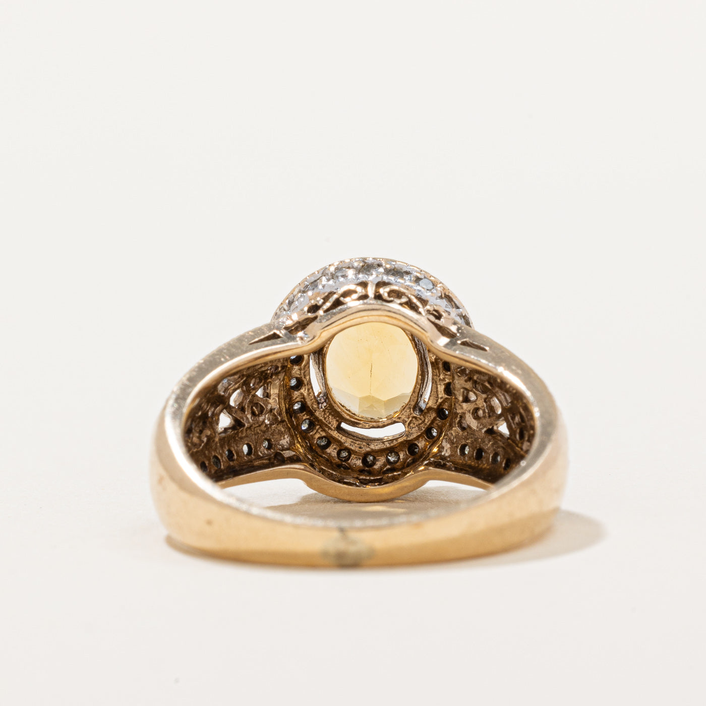 Exquisite Citrine & Diamond Halo Ring - 0.80ct Natural Citrine with 0.18ctw Diamond Accents - Size 6.25 - Perfect for Engagement, Anniversary & Special Occasion Gifts