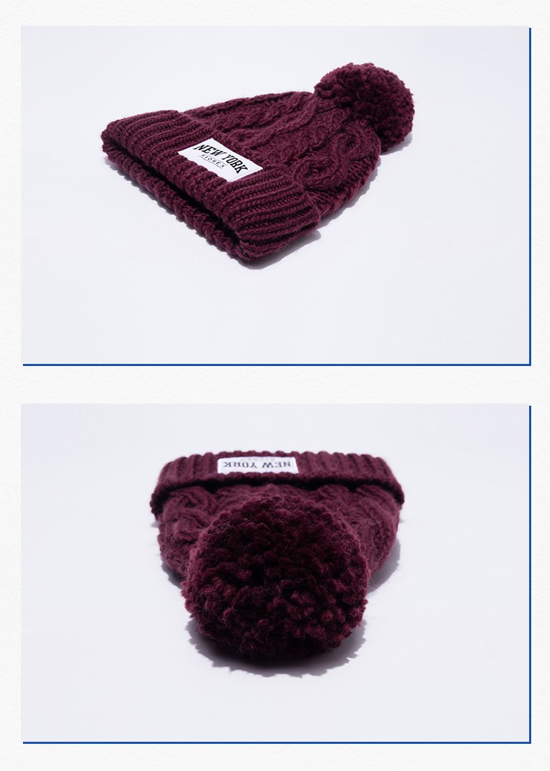 Women's Winter Wool Knit Beanie - Warm Solid Color Hat for Cold Weather - Perfect for Outdoor Activities, Skiing, and Snowboarding