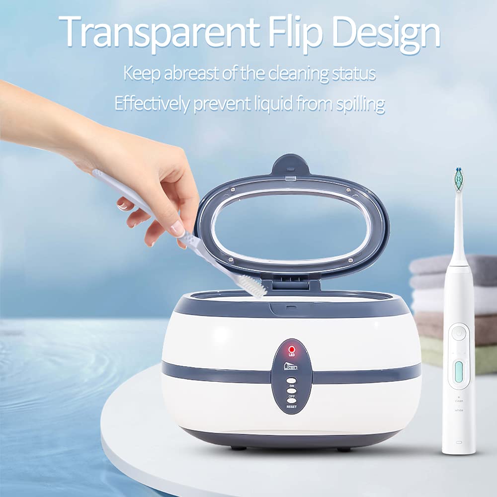 Professional 40kHz Ultrasonic Jewelry Cleaner with Carry Holder & Cleaning Basket - Ideal for Rings, Watches, Eyeglasses, Silver Items (600ml) | Perfect for Home Jewelry Care, Watch Maintenance & Optical Cleaning