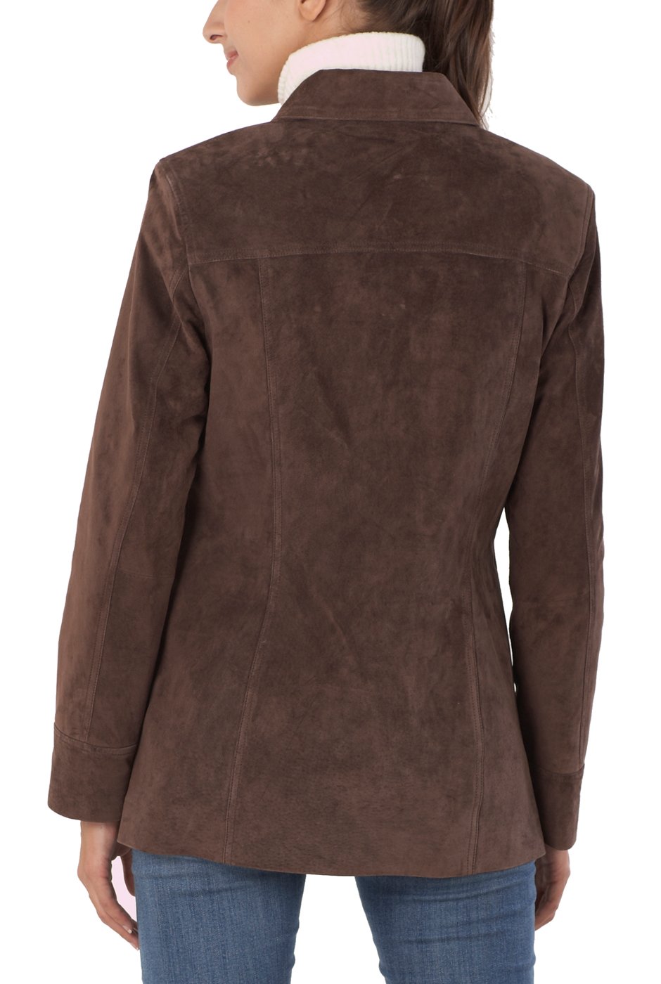 BGSD Women's Anna Suede Leather Car Coat - Classic Winter Jacket for Women (Plus Size & Petite Available) | Perfect for Office, Travel & Everyday Wear