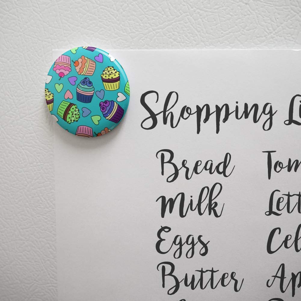 Vibrant Cupcake Design Kitchen Fridge Magnets - Fun Decorative Refrigerator Magnets for Home, Office & Dorm Room Organization