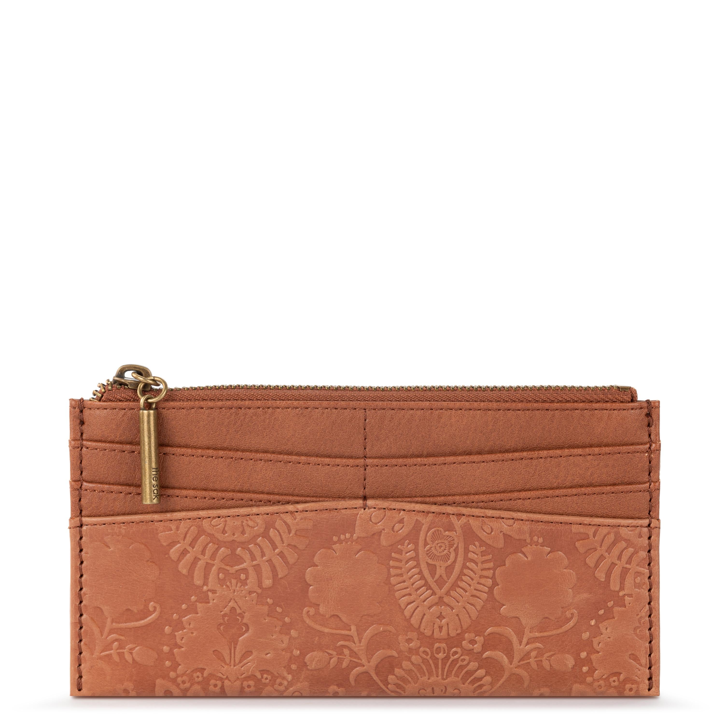 Leather - Tobacco Floral Embossed