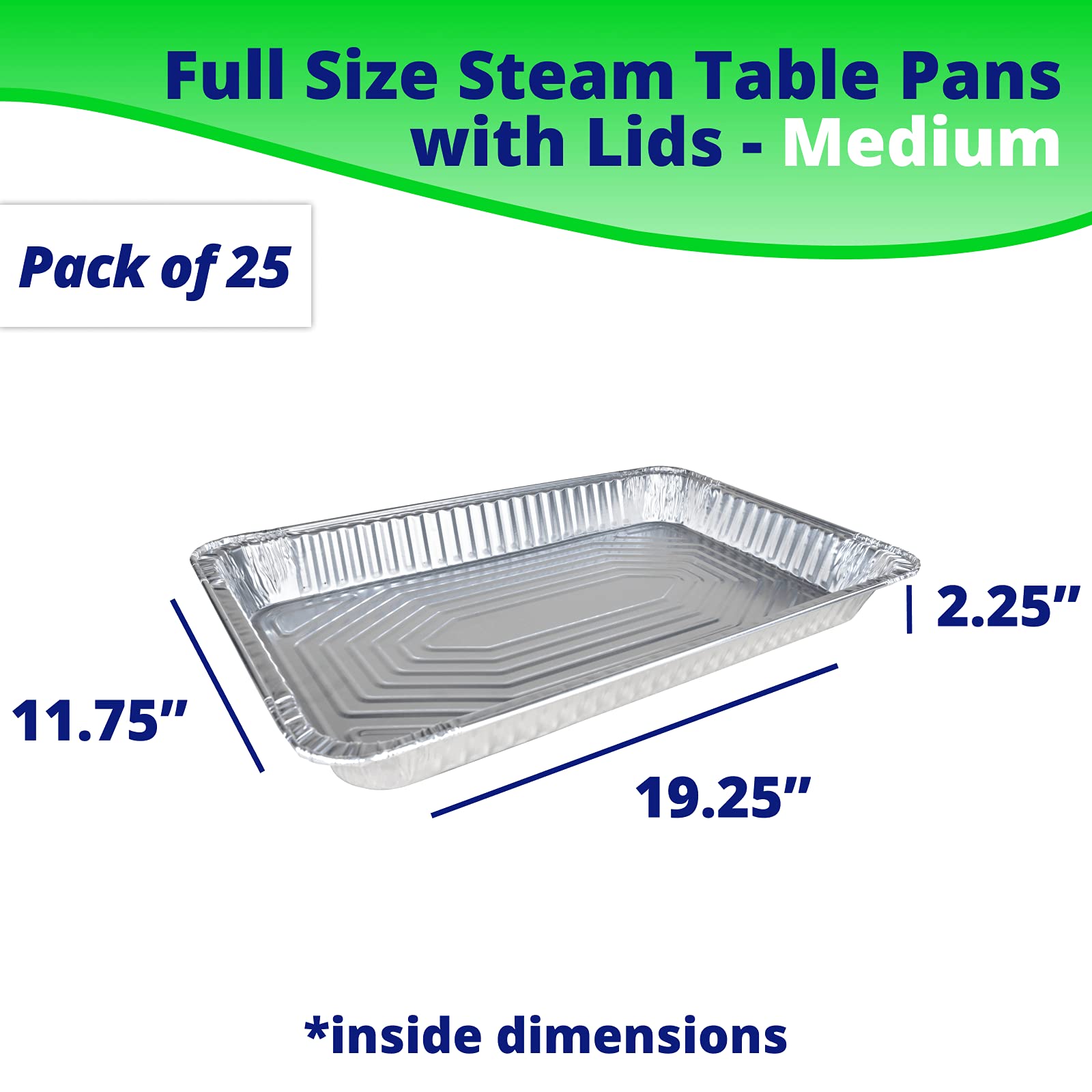 IDL Packaging Full Size Aluminum Steam Table Pans with Lids - 21