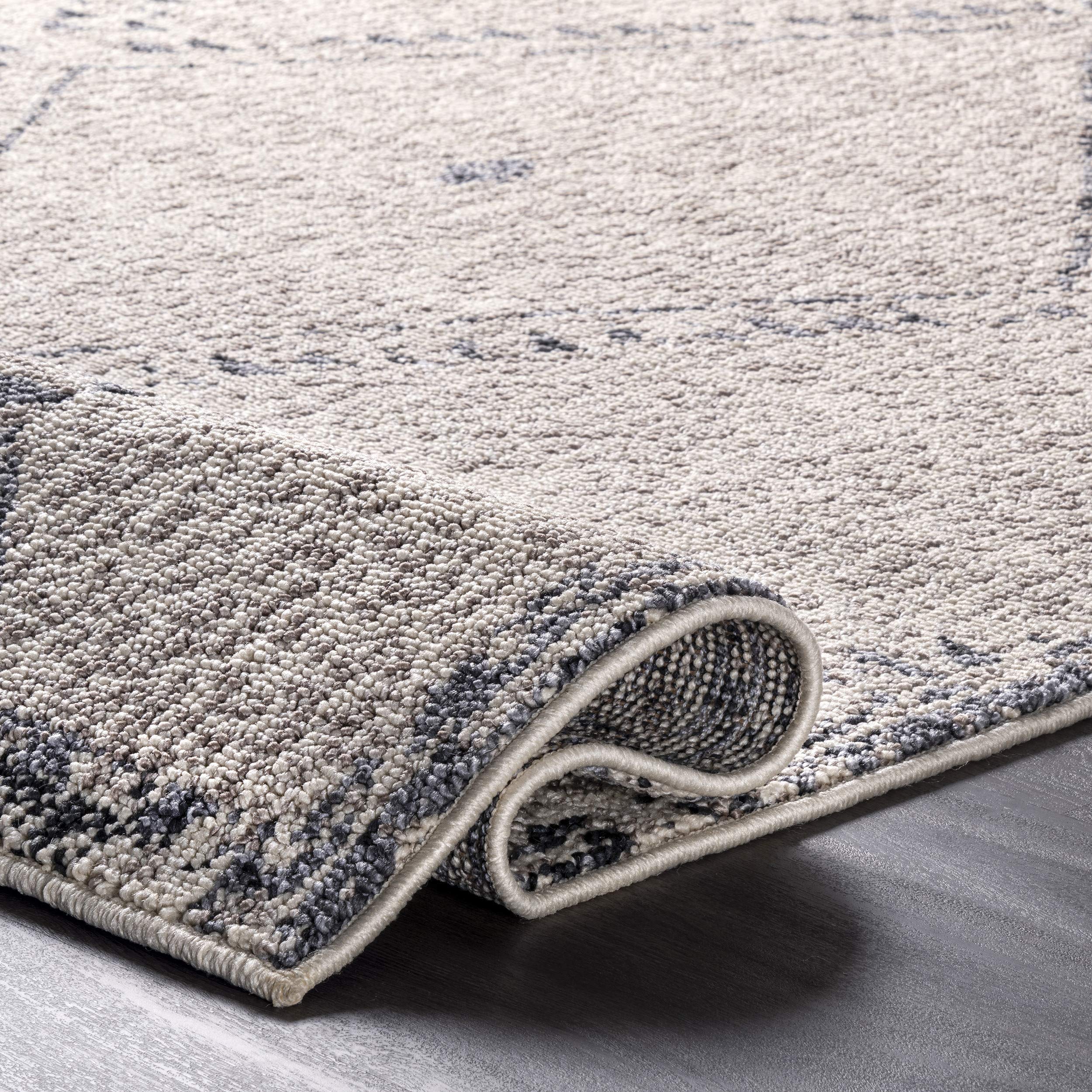nuLOOM Blaine Dotted Diamond Accent Rug 3x5 Ivory - Soft Non-Slip Area Rug for Living Room, Bedroom & Dorm Decor